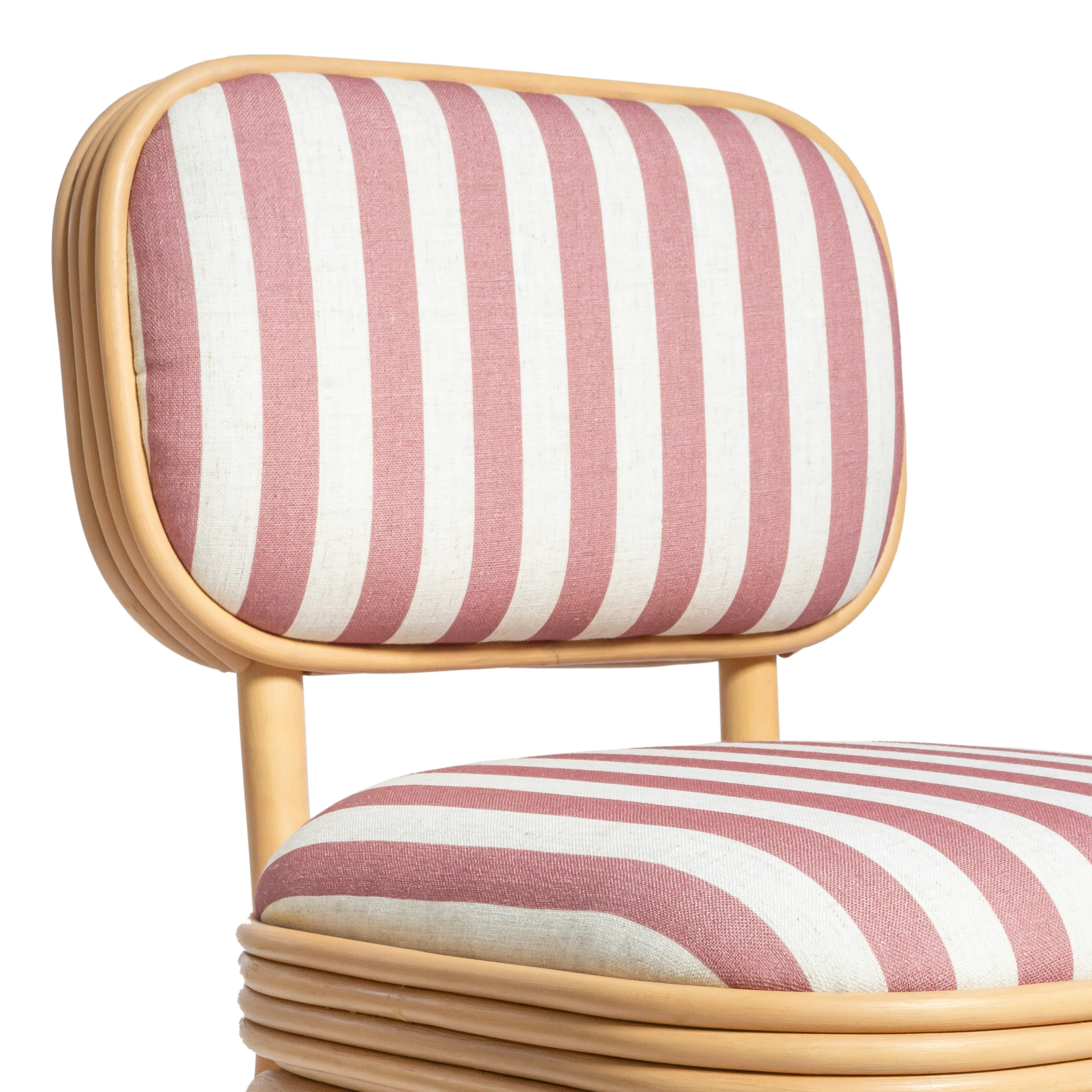 Dorine Striped Performance Linen & Rattan Dining Chair - Image 19