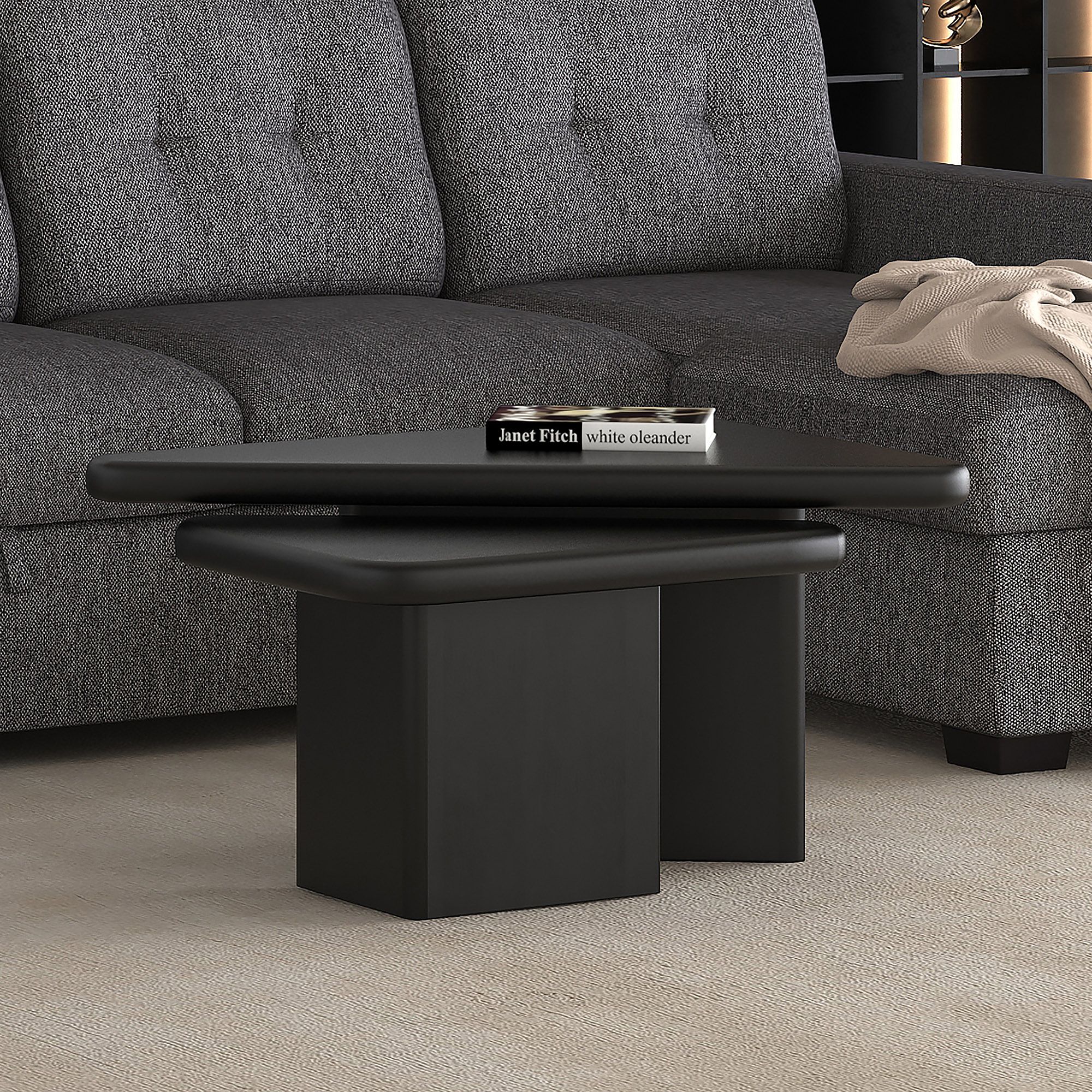 Draco 2pc Coffee Table Set in Black - Image 2