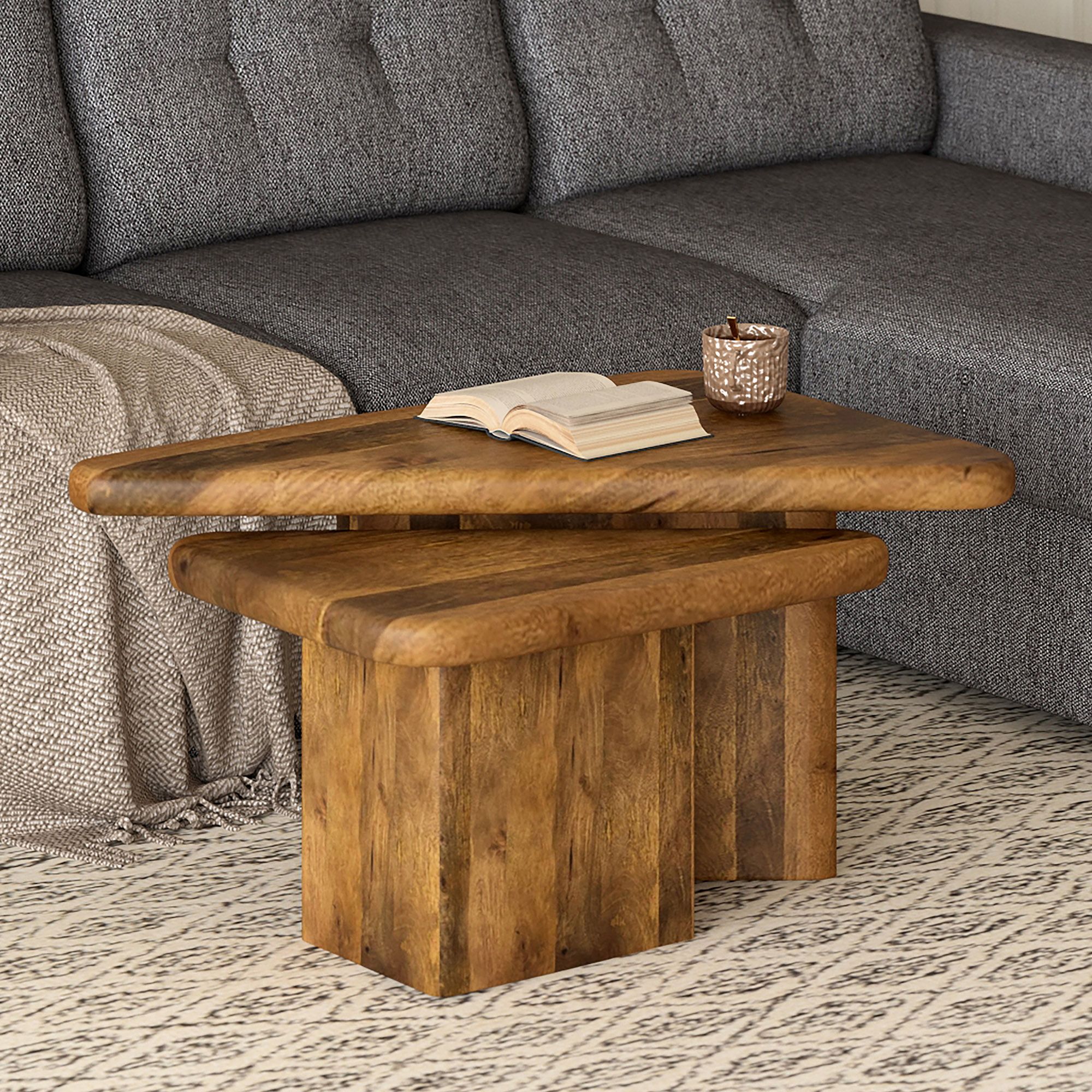Draco 2pc Coffee Table Set in Walnut - Image 2