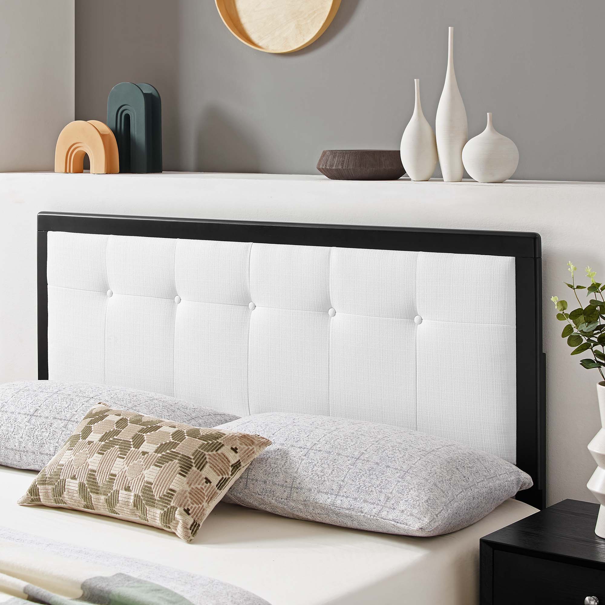 Draper Tufted Fabric and Wood Headboard - Image 3