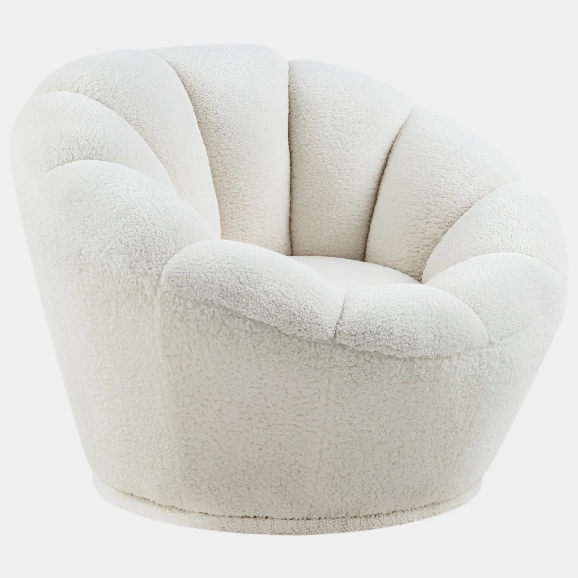 Dream Faux Sheepskin Fur Upholstered Swivel Accent Chair