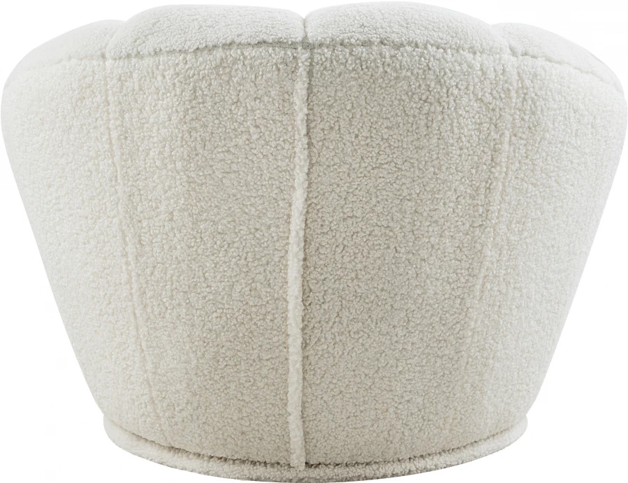 Dream Faux Sheepskin Fur Upholstered Swivel Accent Chair - Image 3