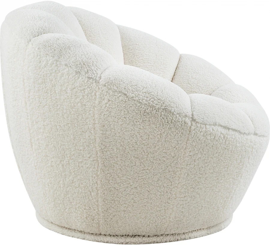 Dream Faux Sheepskin Fur Upholstered Swivel Accent Chair - Image 4