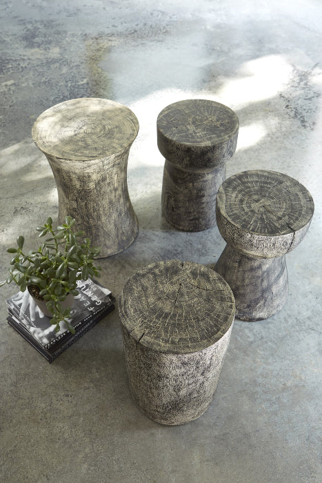 Drum Stool Mango Wood, Gray Stone - Image 7