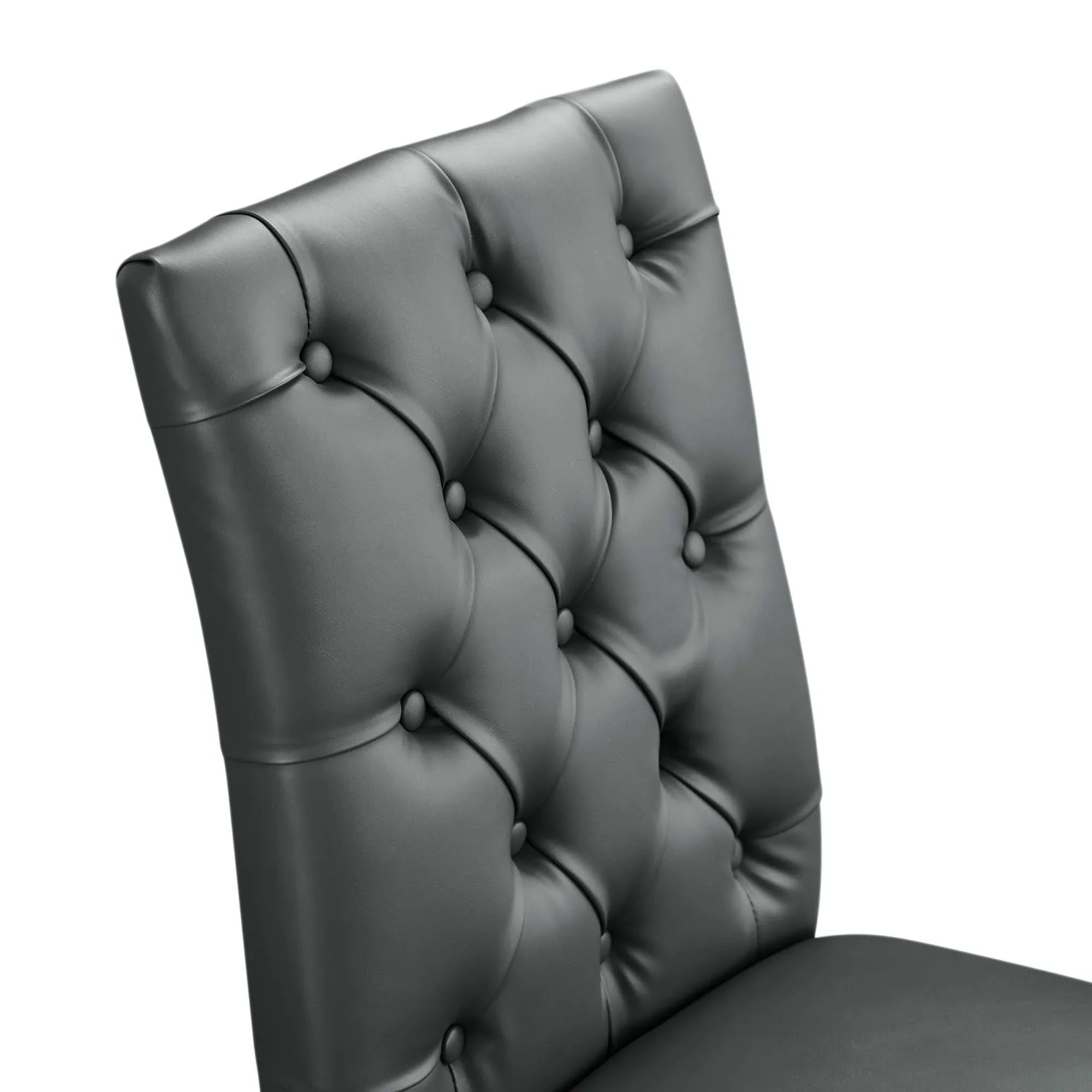 Duchess Button Tufted Vegan Leather Dining Chair - Image 13