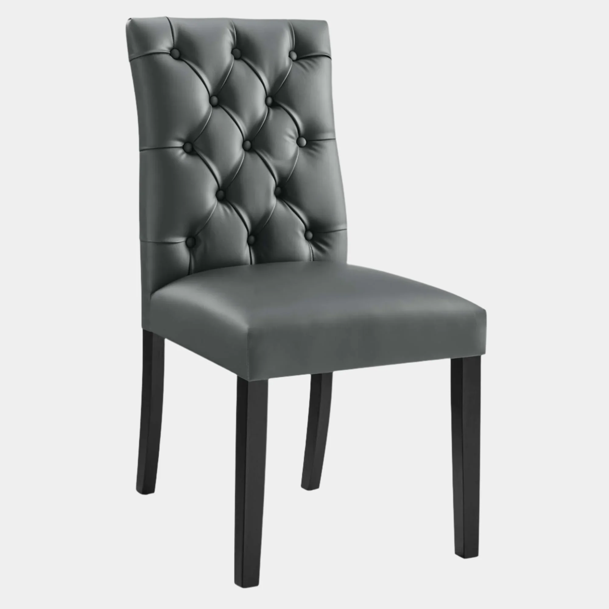 Duchess Button Tufted Vegan Leather Dining Chair - Image 9