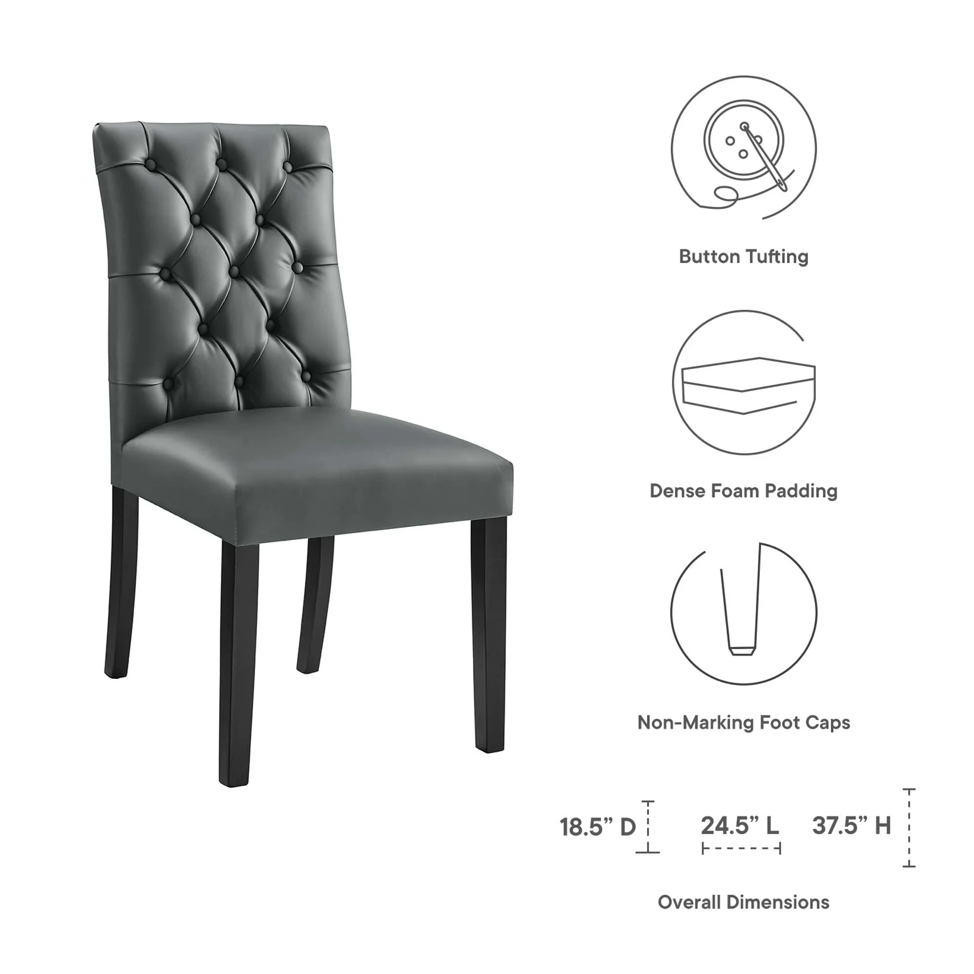 Duchess Dining Chair Vinyl Set of 2 - Image 2