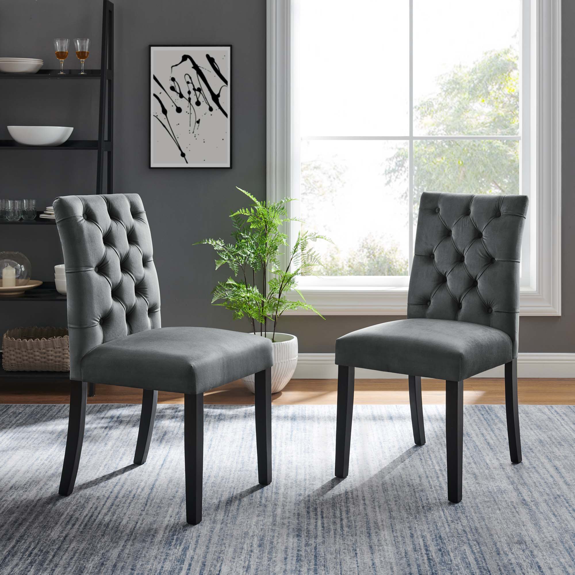 Duchess Performance Velvet Dining Chairs Set of 2 - Image 11