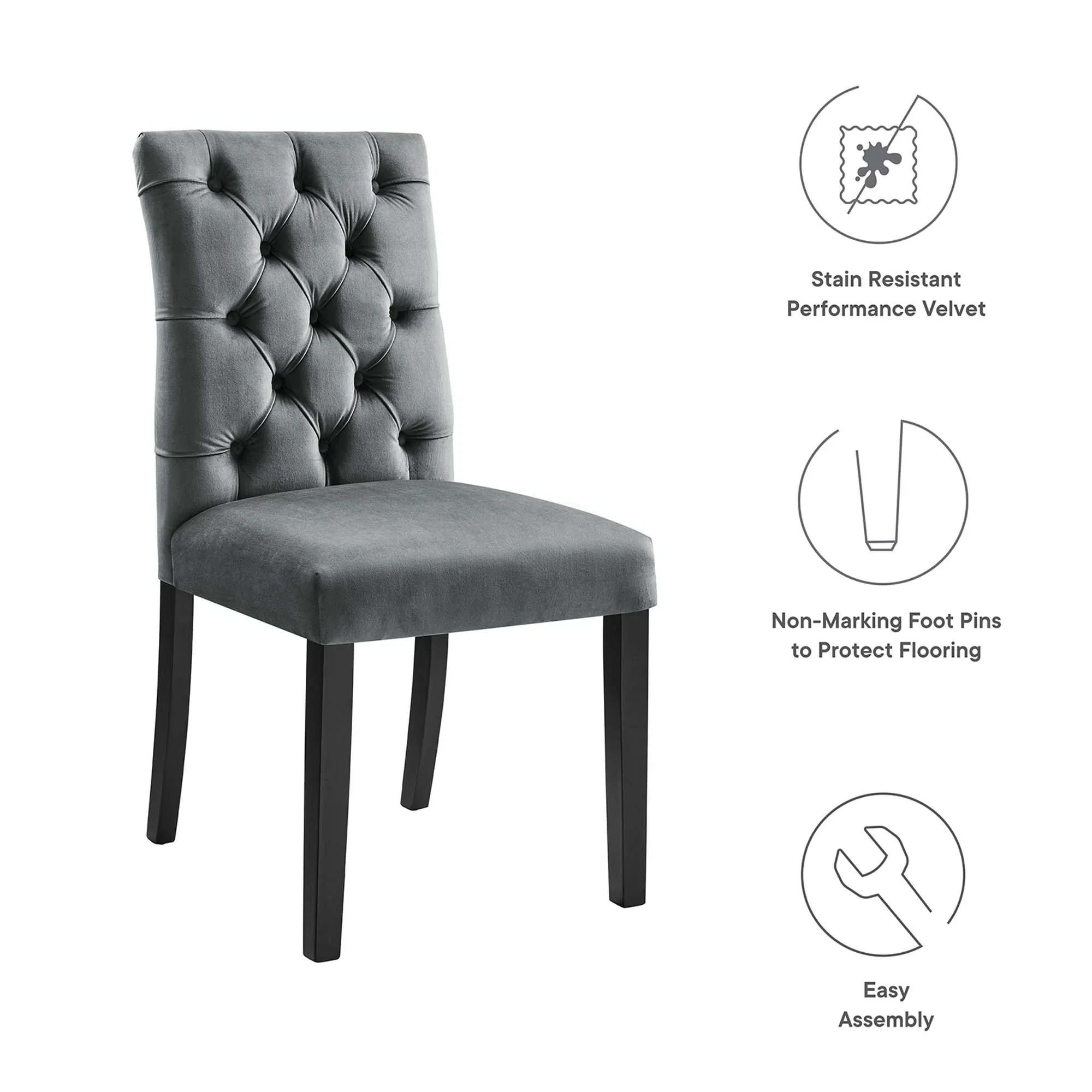 Duchess Performance Velvet Dining Chairs Set of 2 - Image 18
