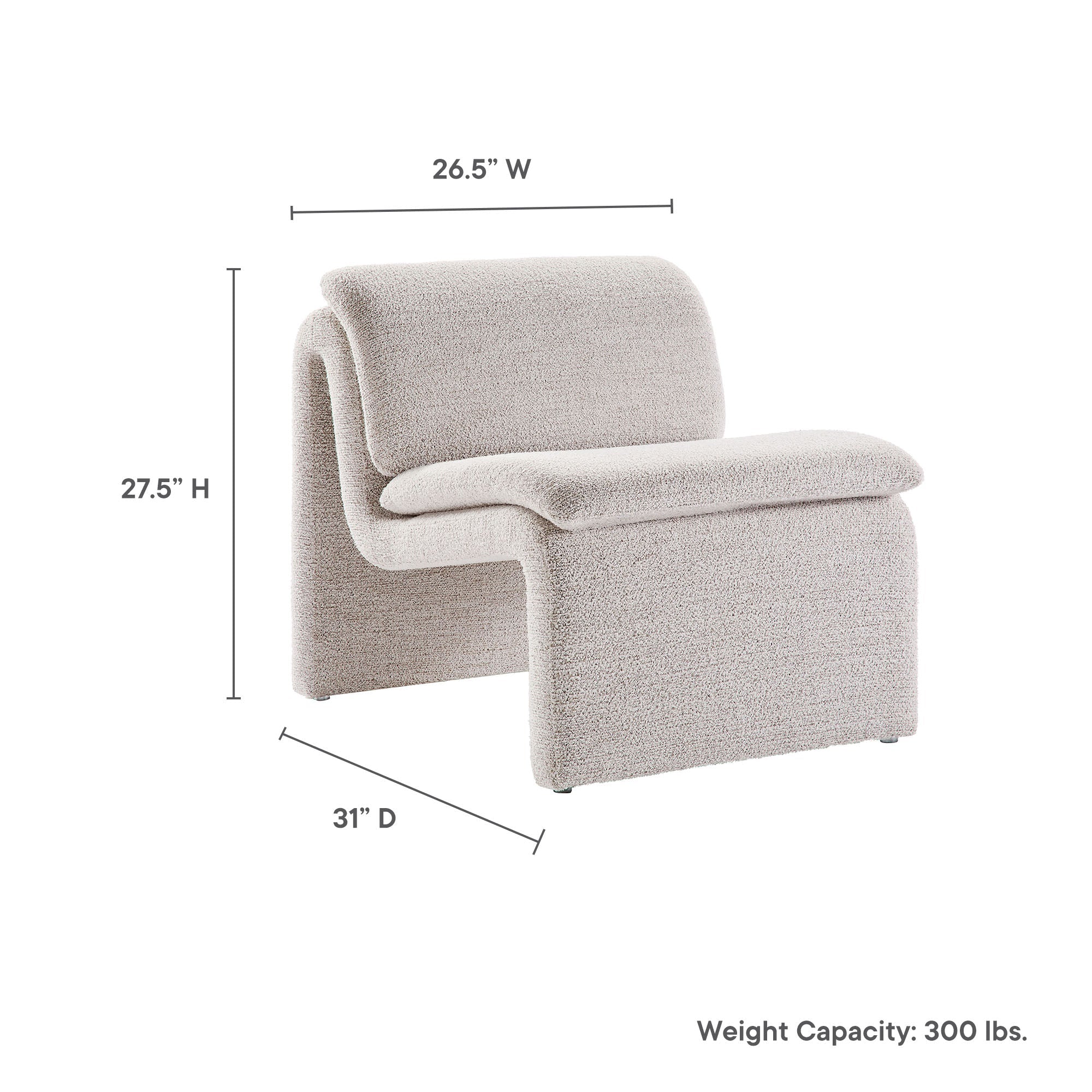 Dune Boucle Upholstered Armless Accent Chair - Image 26