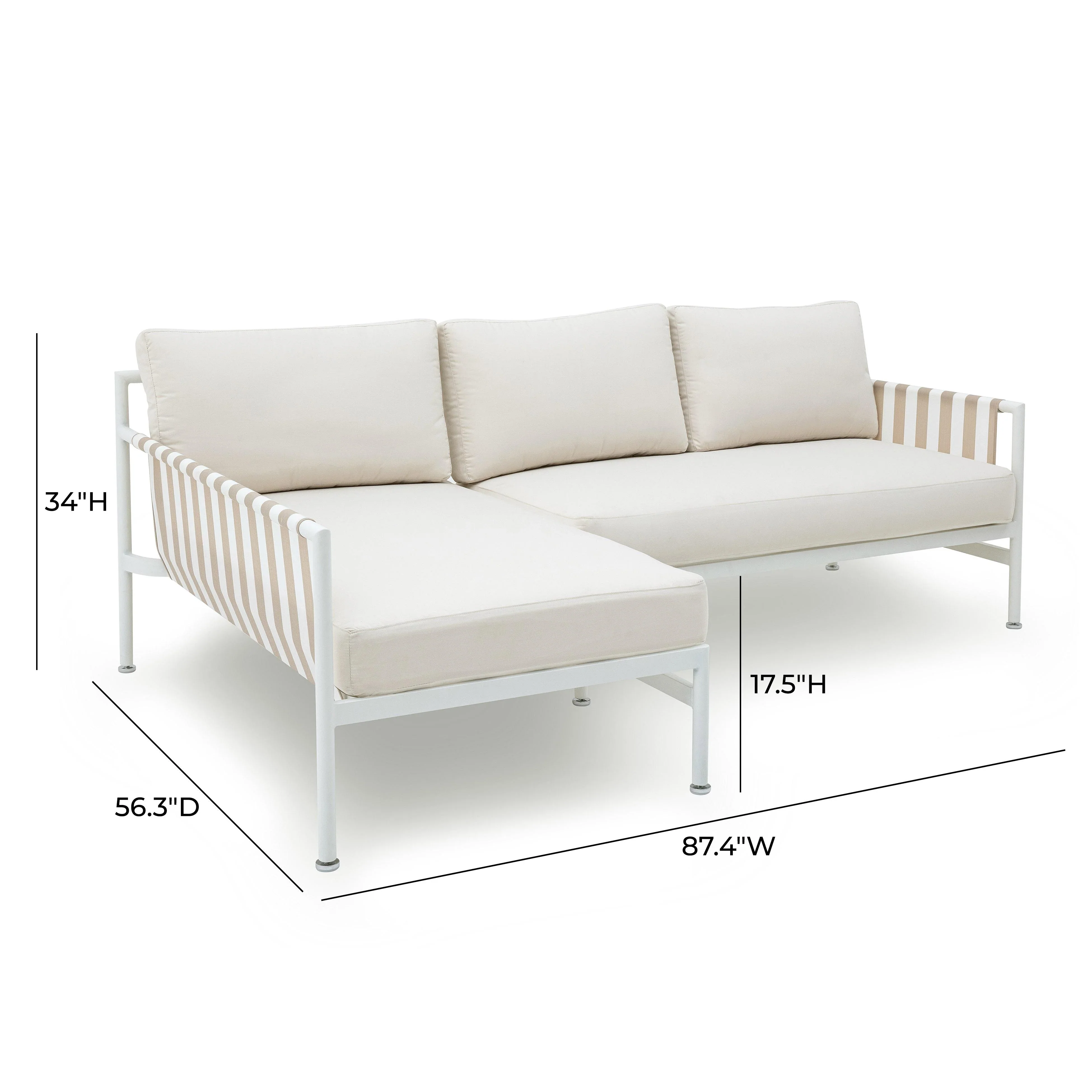 Dunes 2-Piece Cream Outdoor L-Shaped Sectional - Image 12