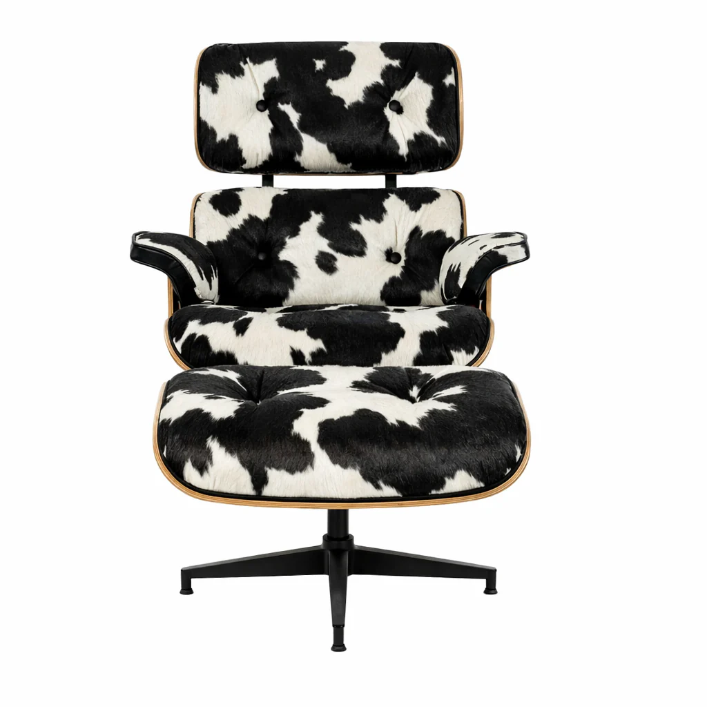 Eames Lounge Chair And Ottoman - Tall Version (Cow Hide) - Image 3