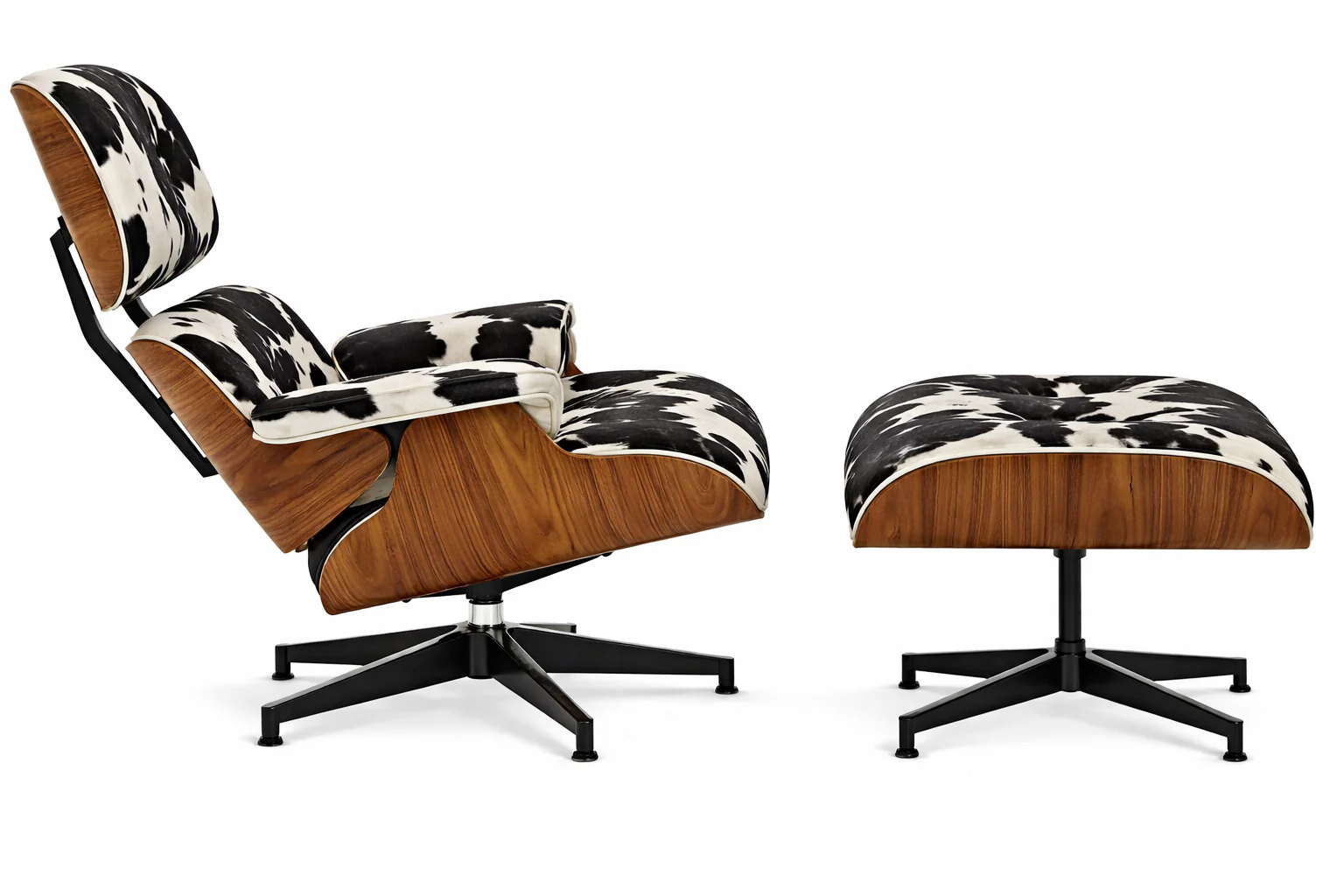 Eames Lounge Chair And Ottoman - Tall Version (Cow Hide) - Image 4