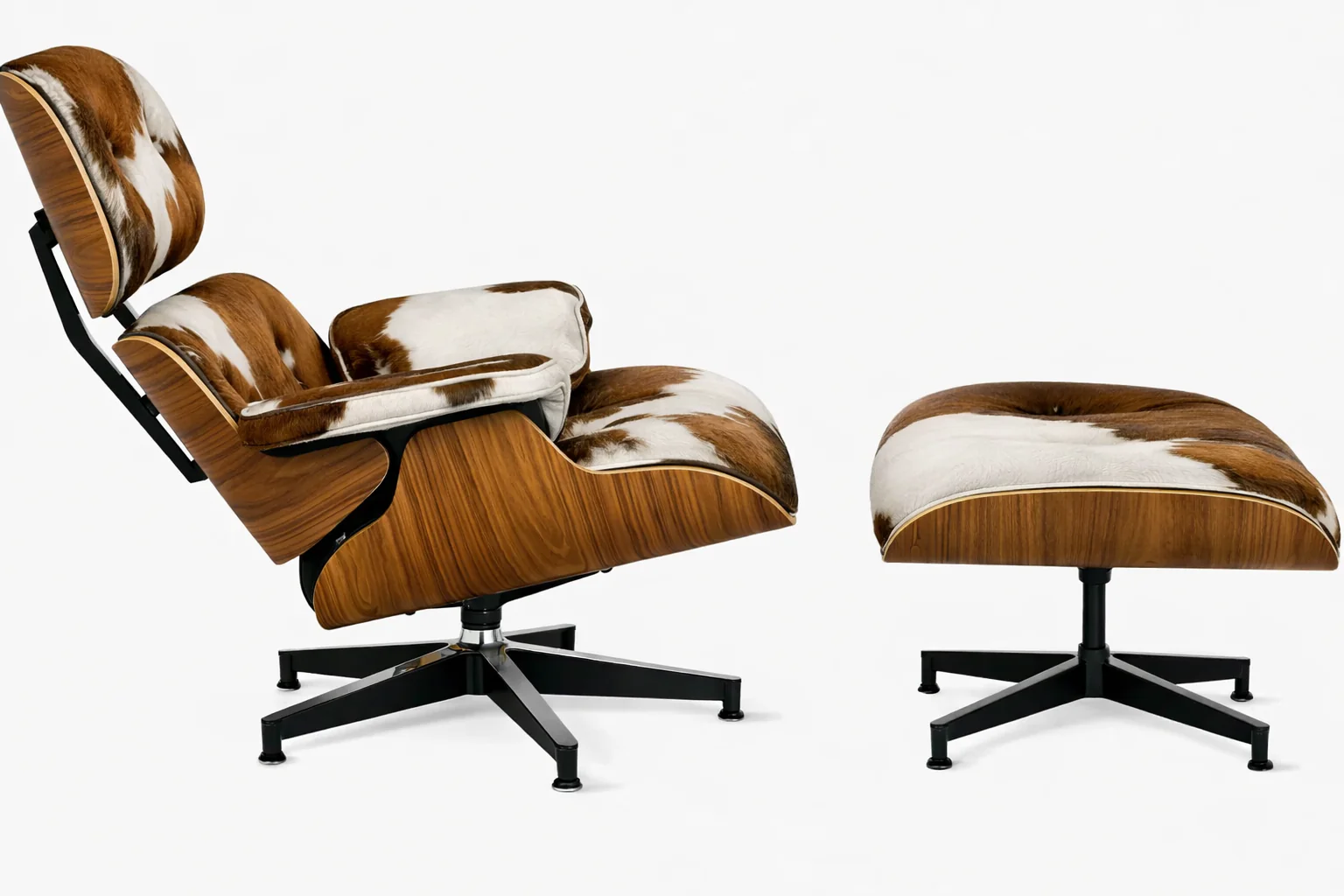 Eames Lounge Chair And Ottoman - Tall Version (Cow Hide) - Image 7