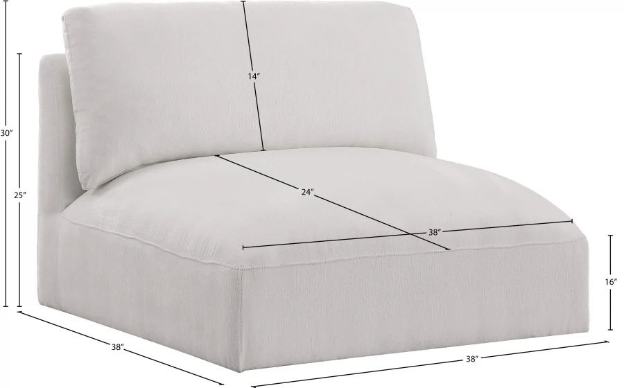 Ease Fabric Upholstered Armless Modular Chair - Image 15