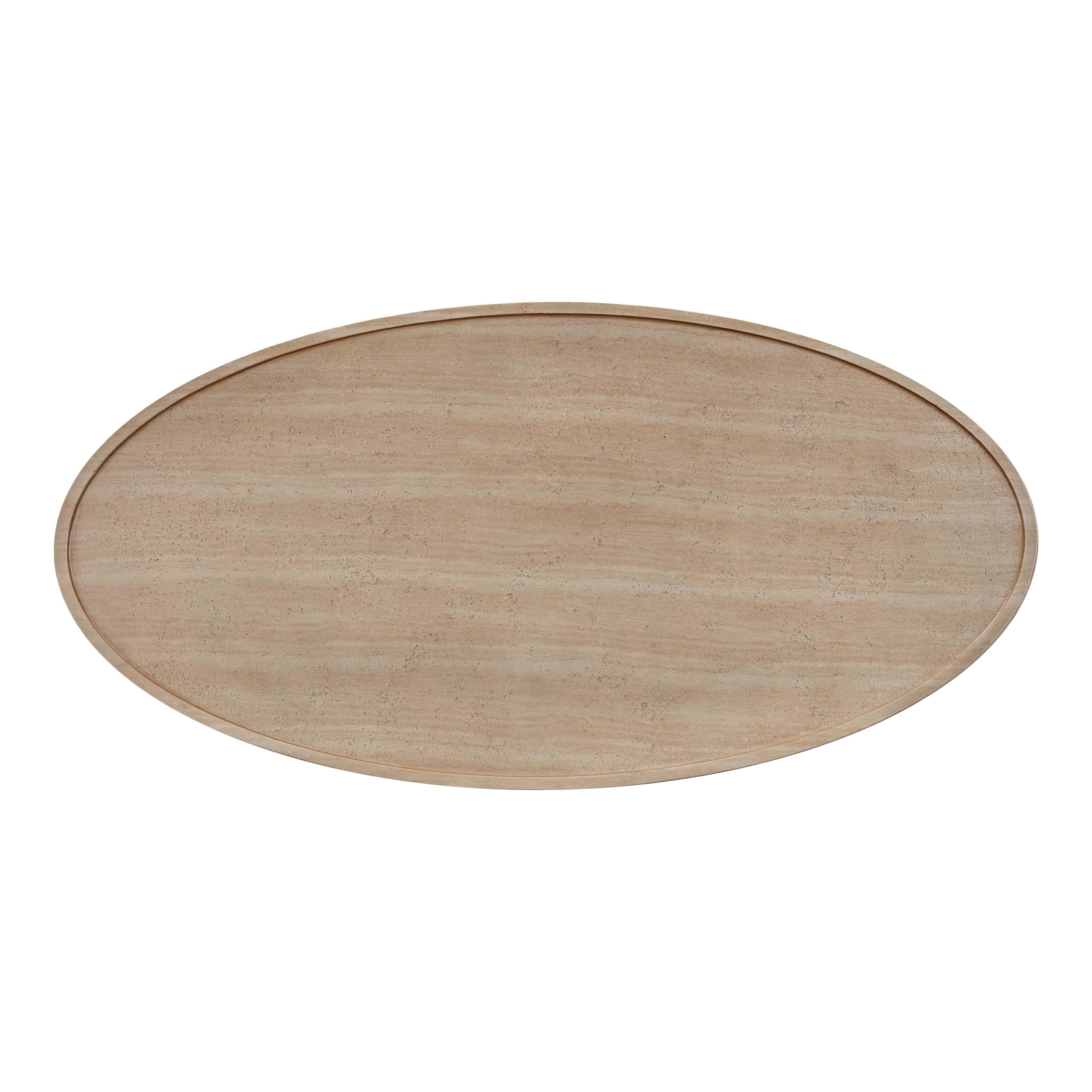 Eclipse 47" Textured Faux Travertine Indoor/Outdoor Coffee Table - Image 7