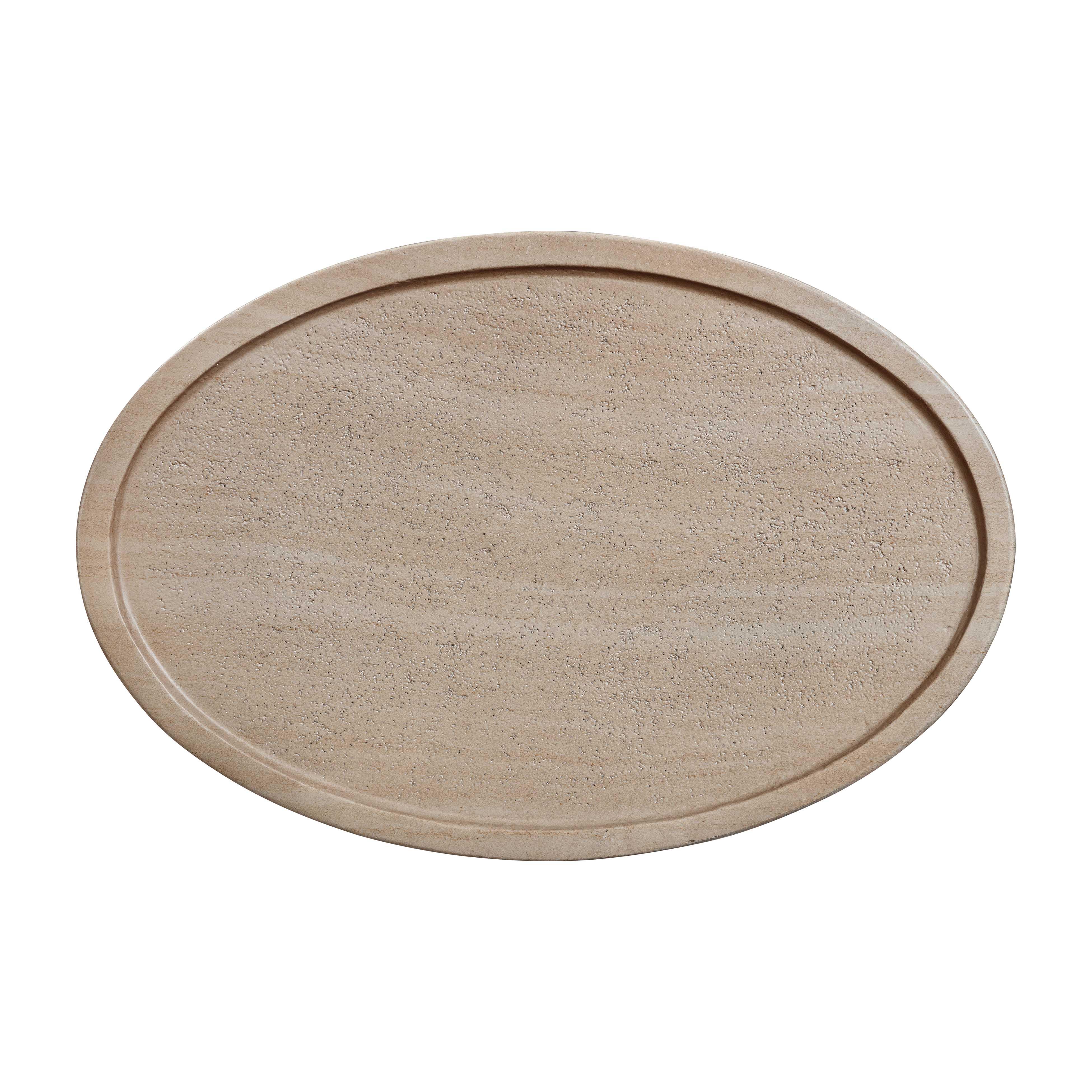 Eclipse Textured Faux Travertine Indoor/Outdoor Side Table - Image 6