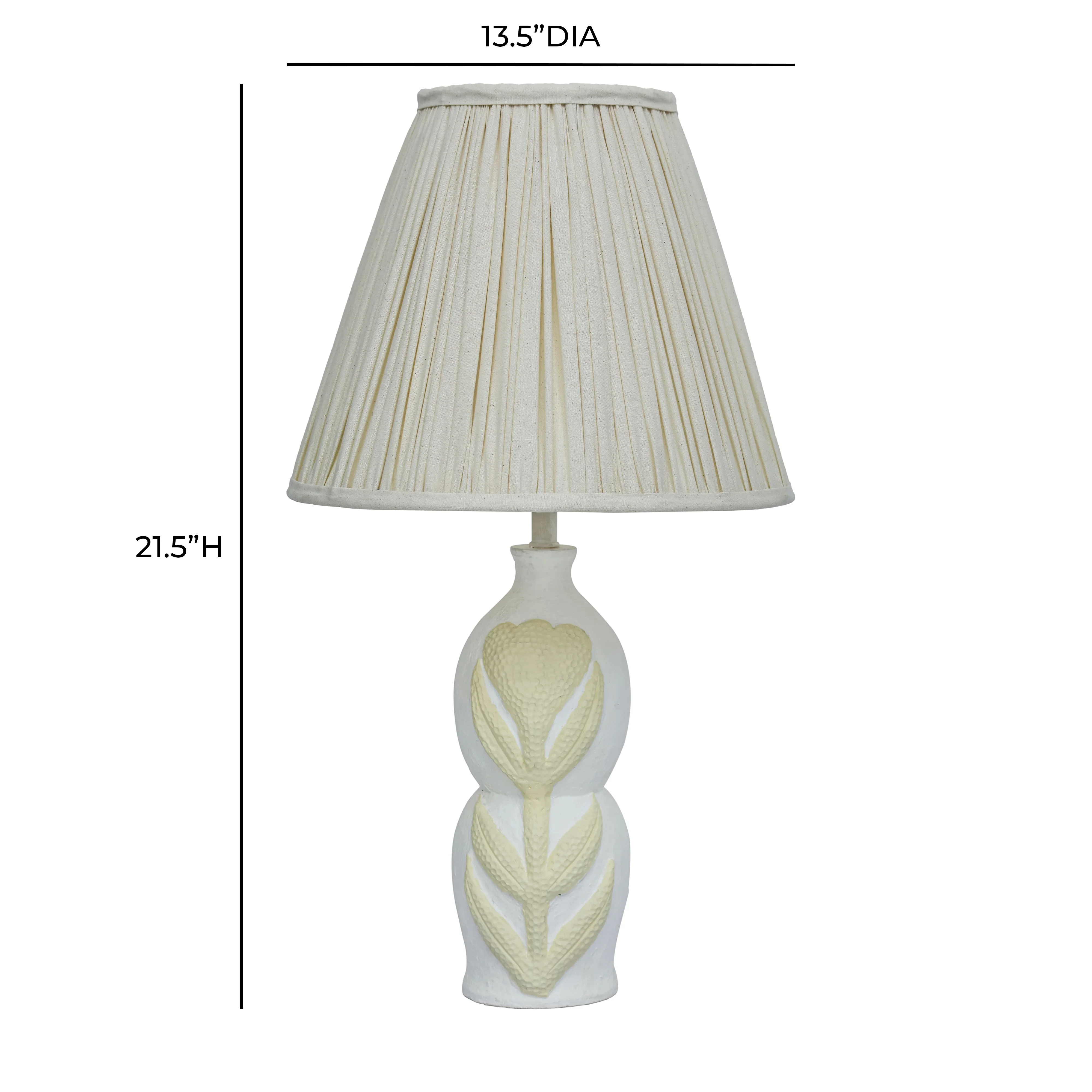 Edith Curved Papier Mache Flower Pleated Table Lamp - Image 5