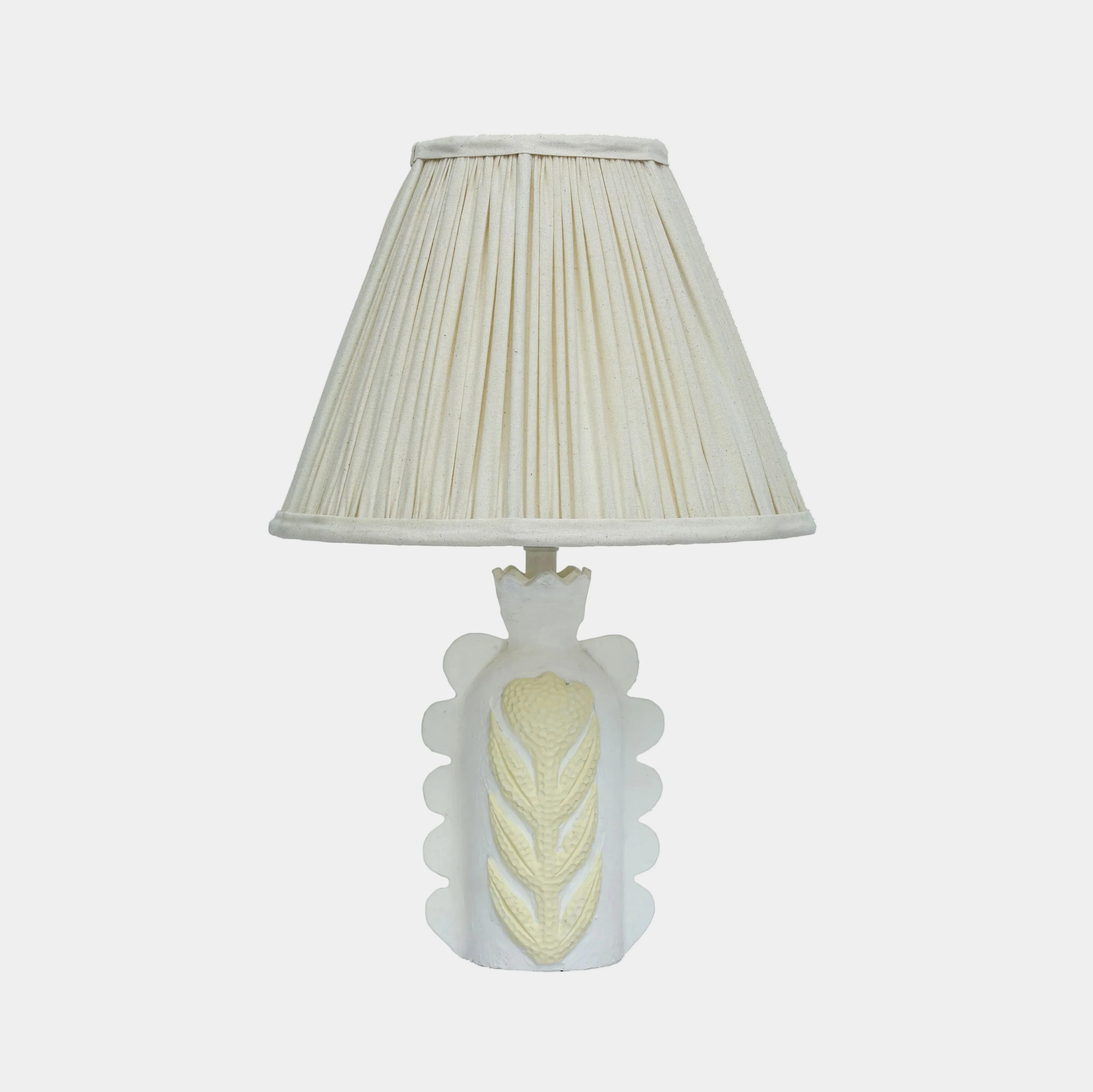 Edith Scalloped Papier Mache Flower Pleated Table Lamp