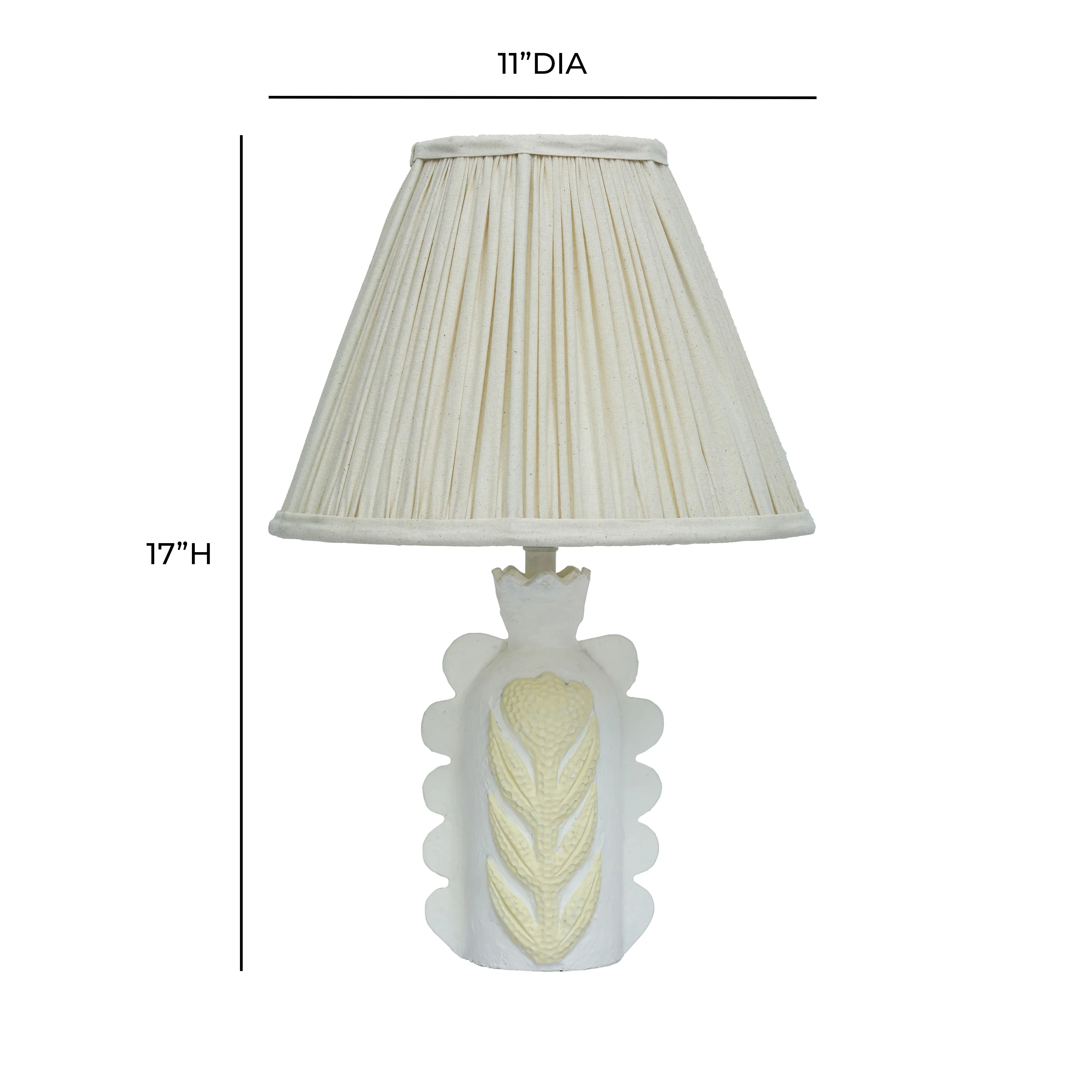 Edith Scalloped Papier Mache Flower Pleated Table Lamp - Image 5