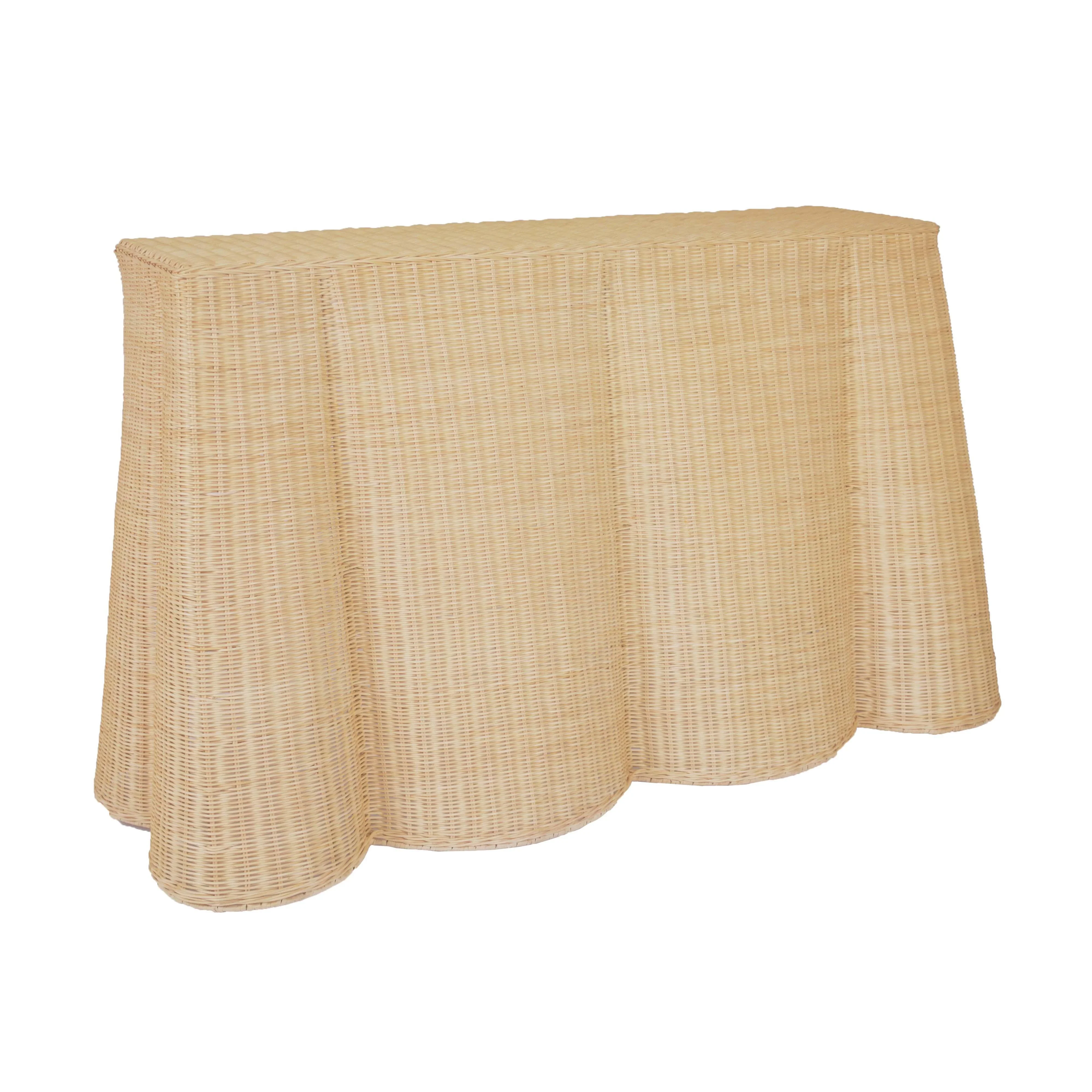 Egan 55" Natural Rattan Console Table - Image 3