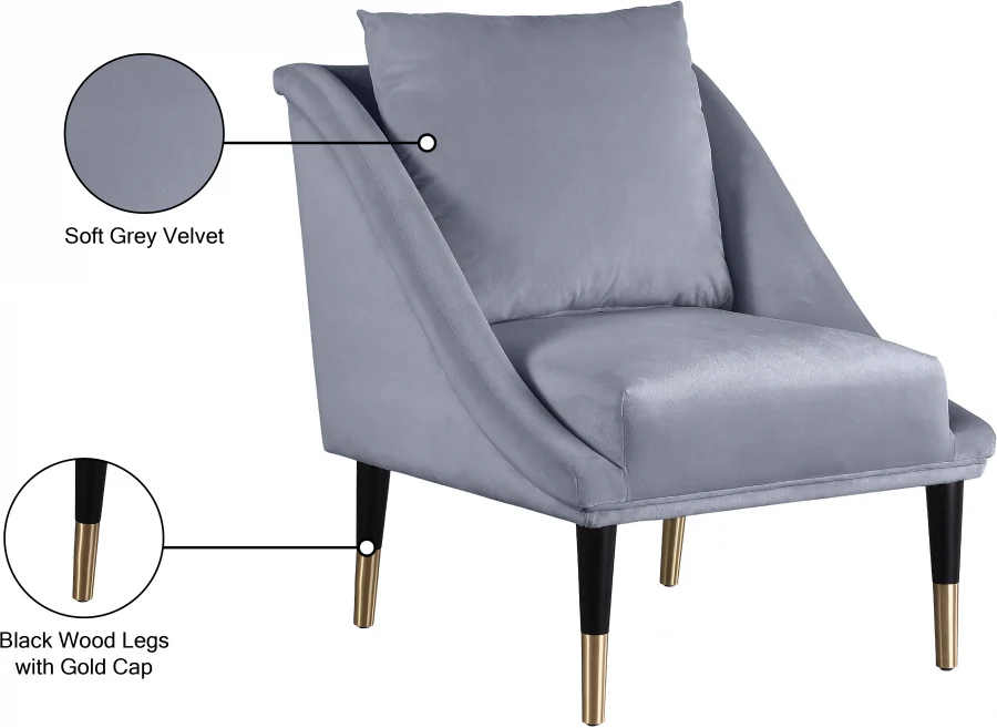 Elegante Velvet Upholstered Chair - Image 8
