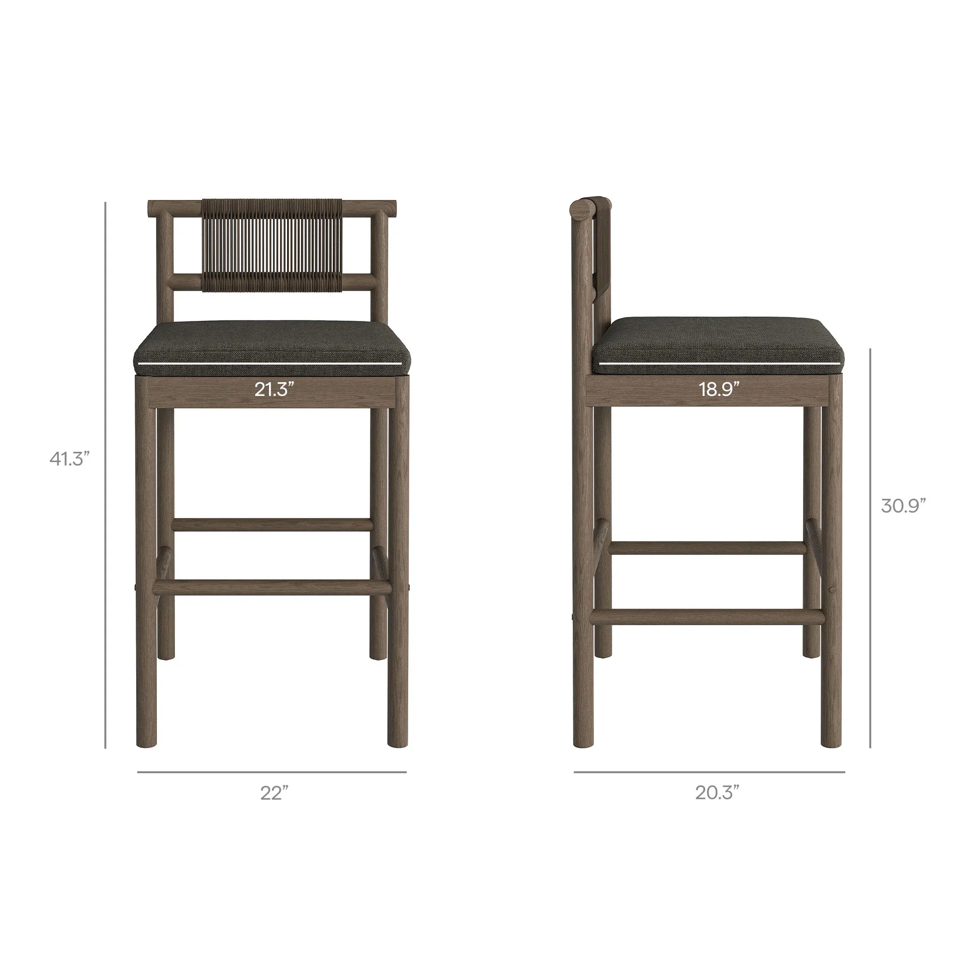 Eleni 5-Piece Outdoor Teak Wood Bar Set - Image 6