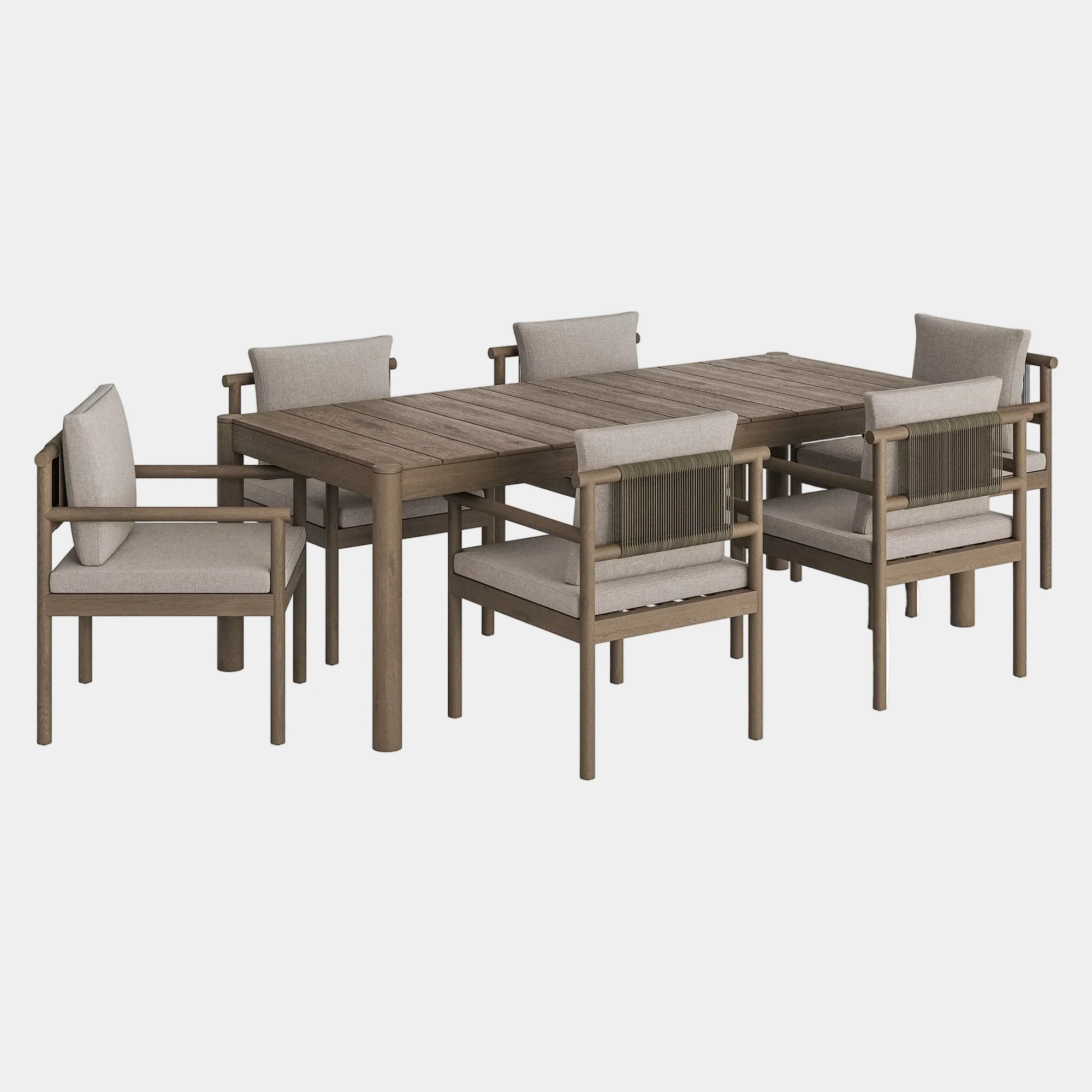 Eleni 7 Piece Outdoor Patio Teak Wood Dining Set - Image 26