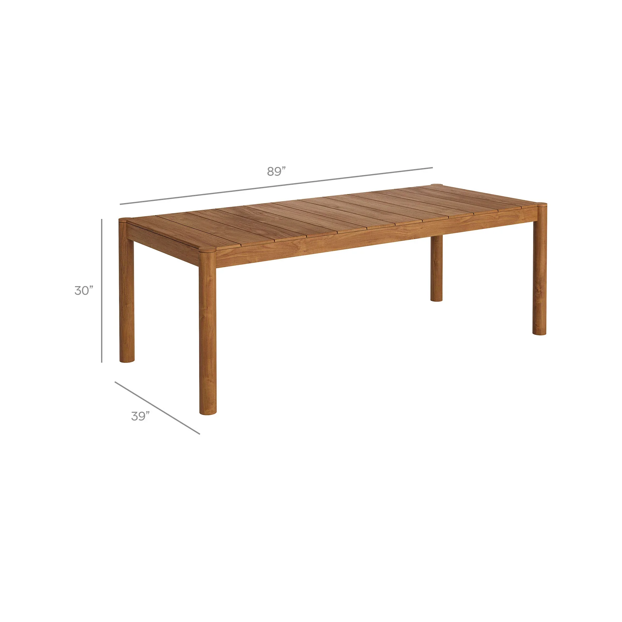 Eleni 89-Inch Outdoor Patio Teak Wood Dining Table - Image 18