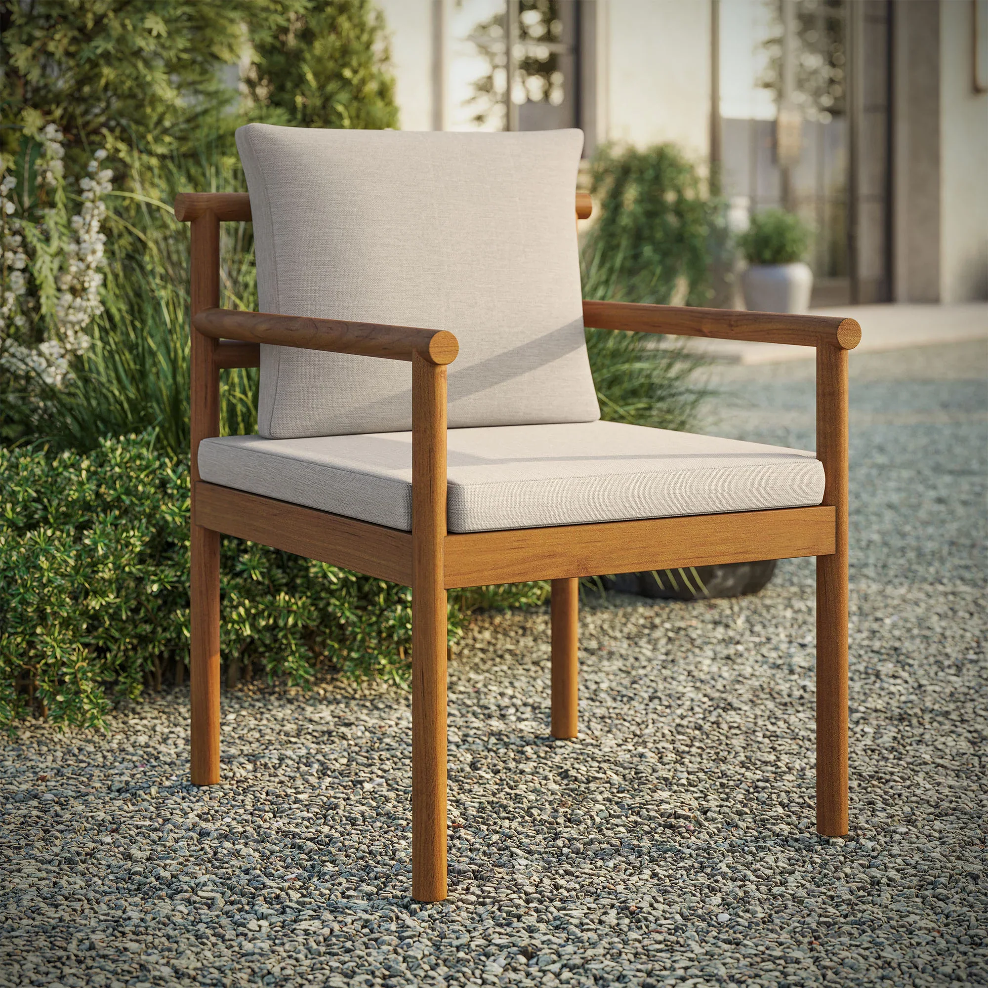 Eleni Outdoor Patio Teak Wood Rope Dining Chair - Image 11