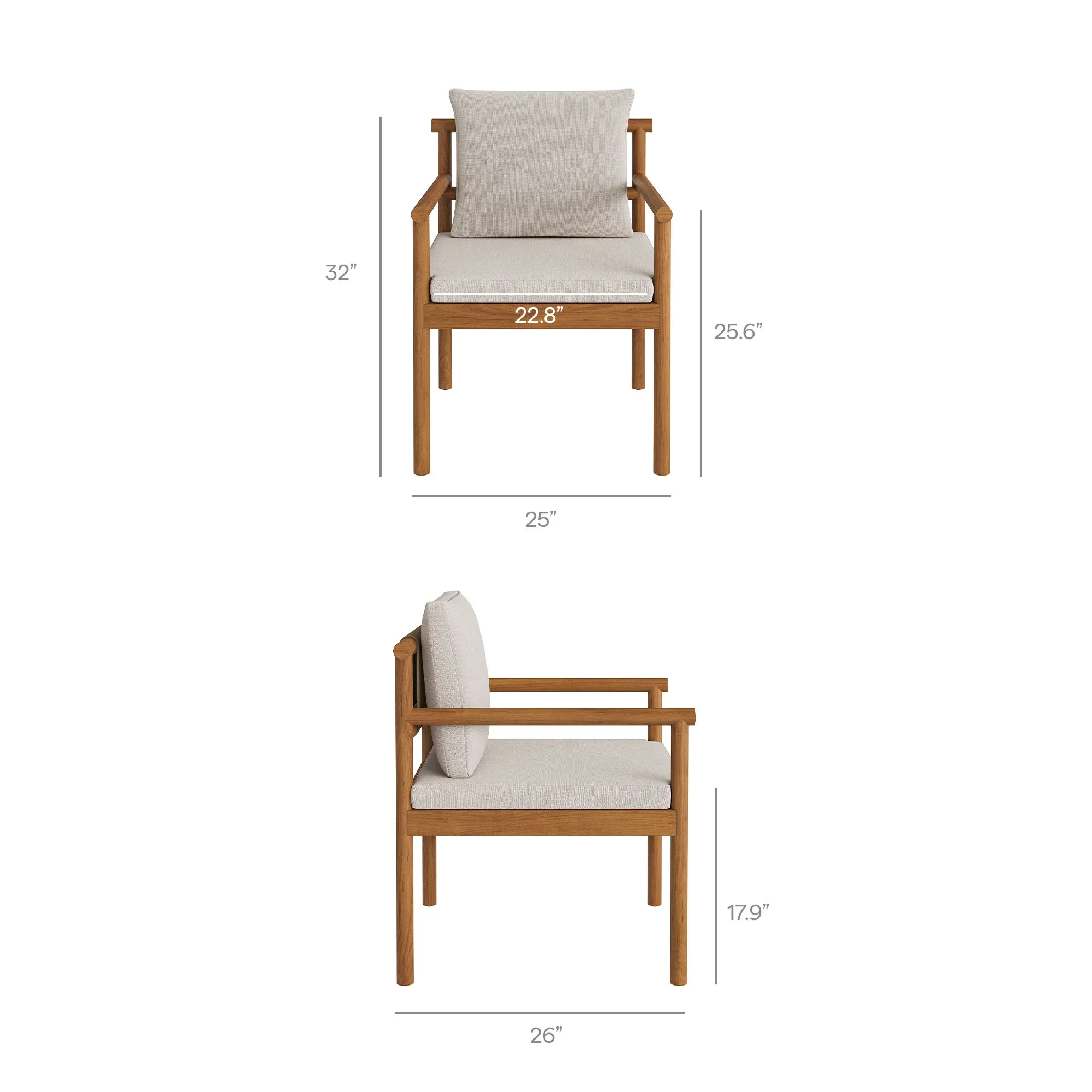 Eleni Outdoor Patio Teak Wood Rope Dining Chair - Image 18