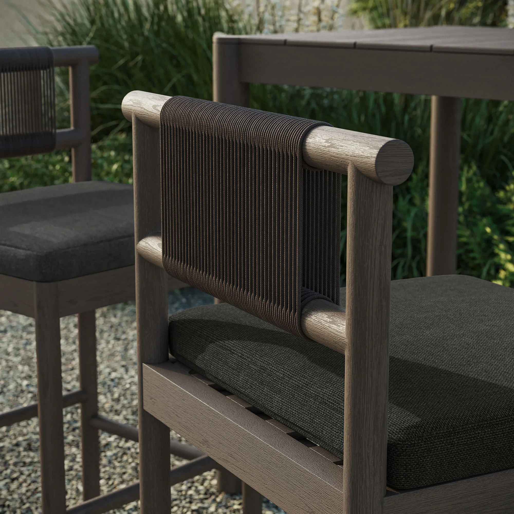 Eleni Outdoor Teak Wood Bar Stools Set of 2 - Image 3