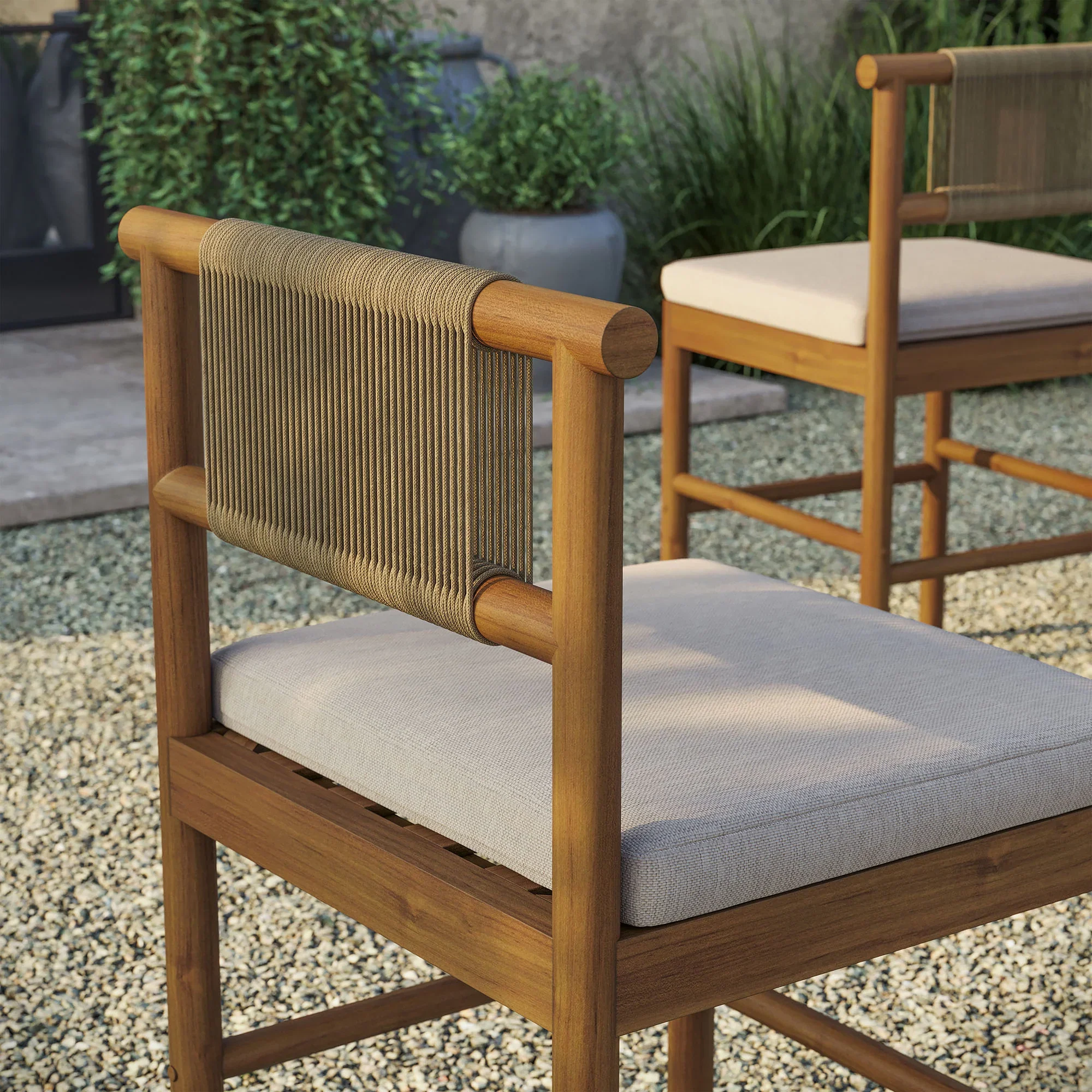 Eleni Outdoor Teak Wood Counter Stools Set of 2 - Image 23
