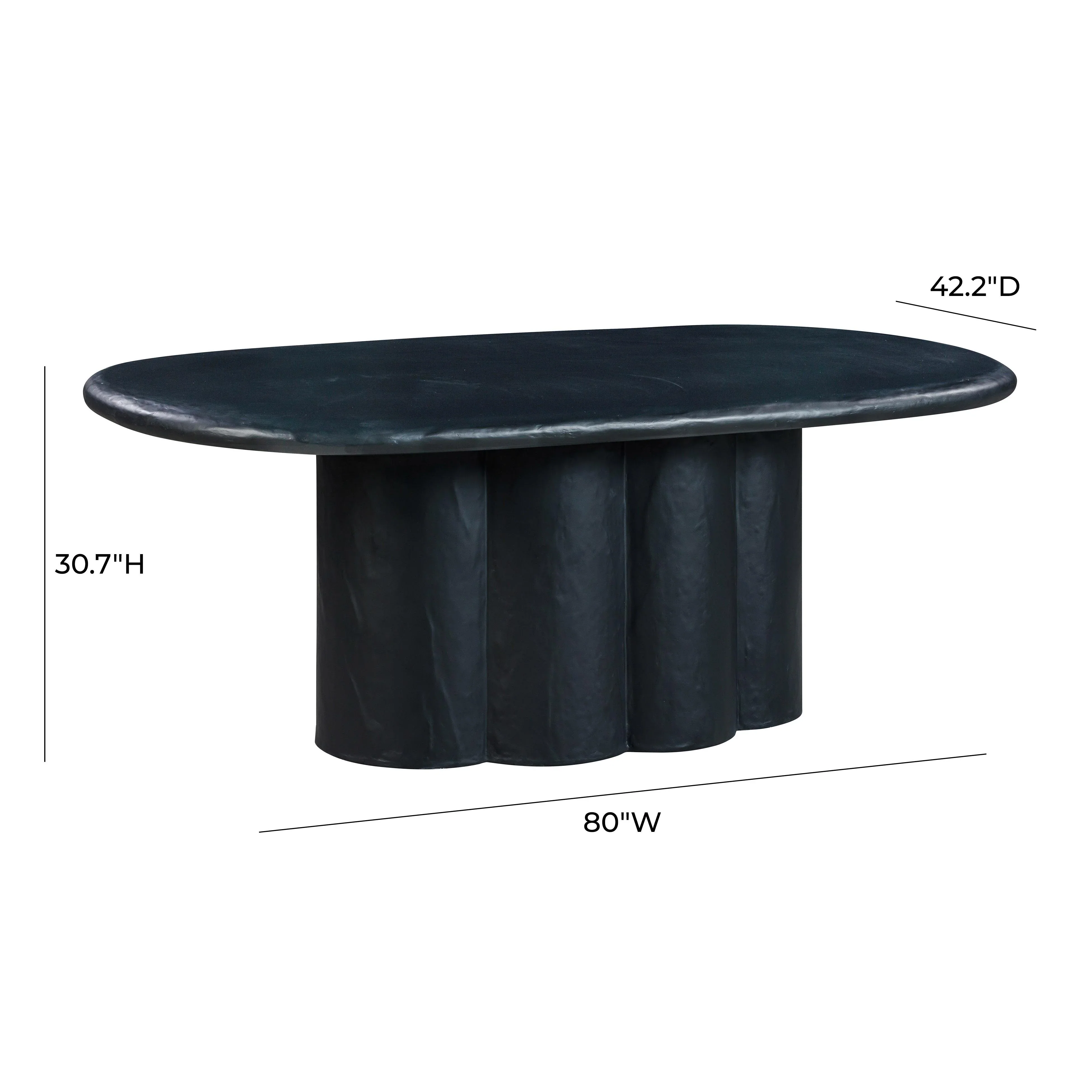 Elika 80" Faux Plaster Indoor / Outdoor Oval Dining Table - Image 14