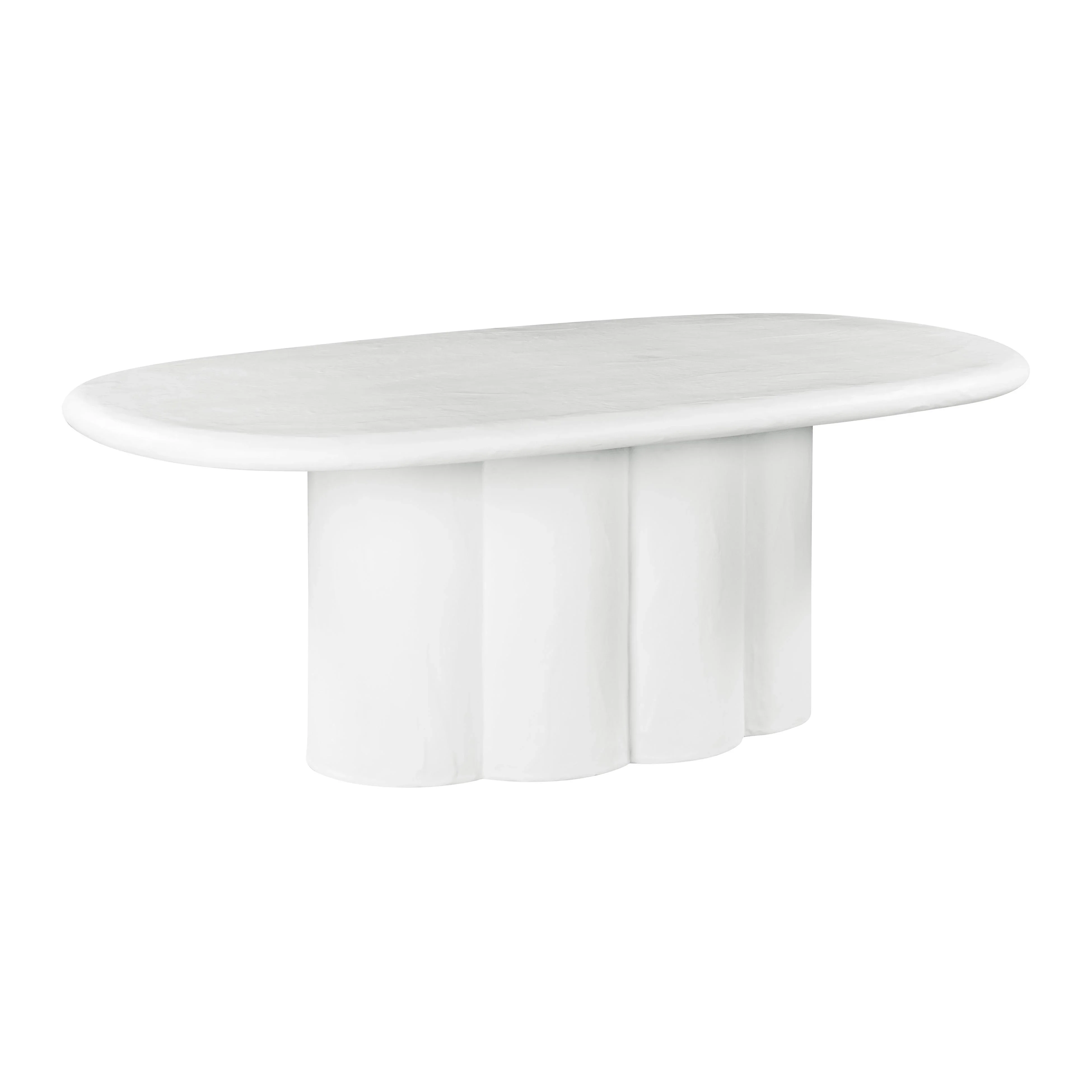 Elika 80" Faux Plaster Indoor / Outdoor Oval Dining Table - Image 3