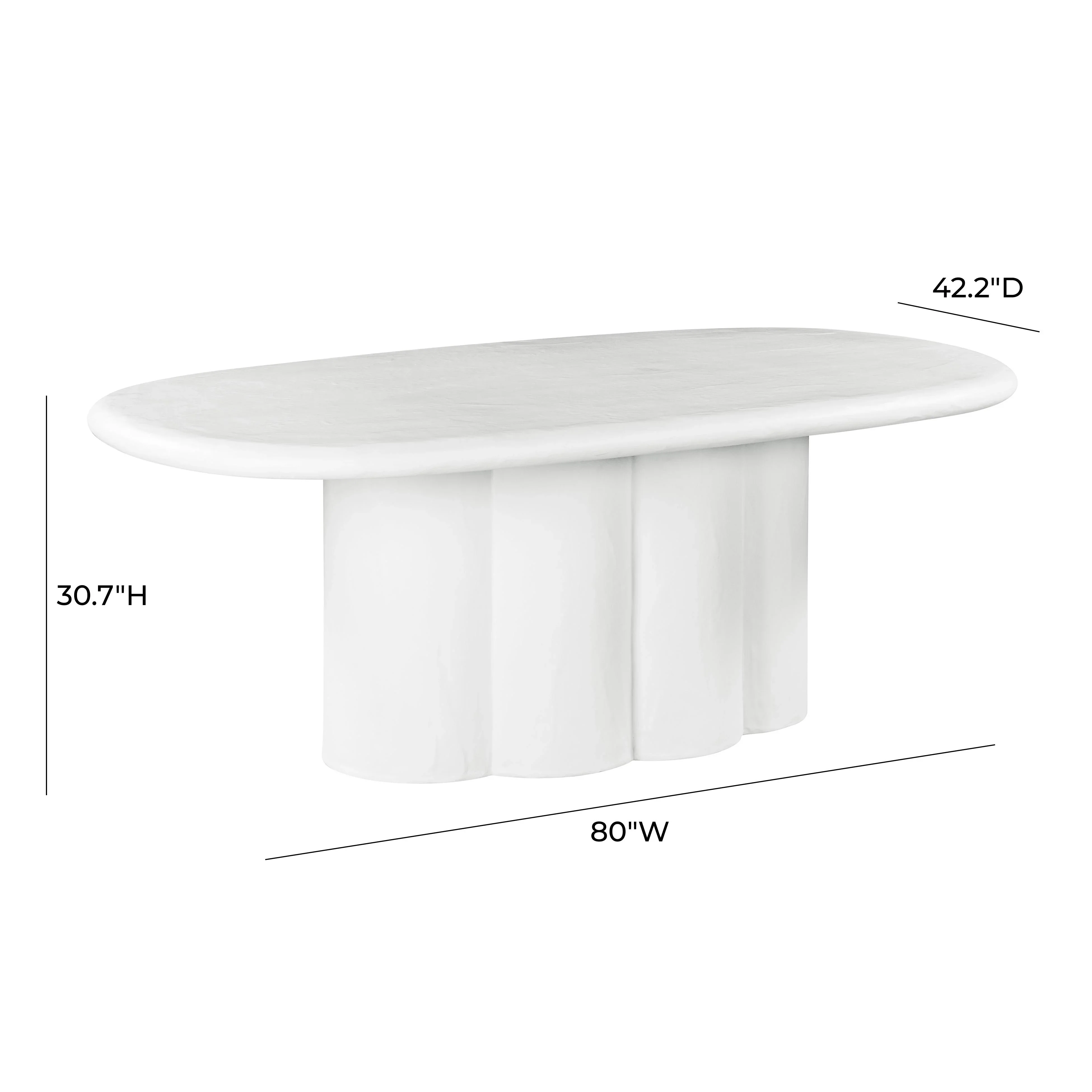 Elika 80" Faux Plaster Indoor / Outdoor Oval Dining Table - Image 7