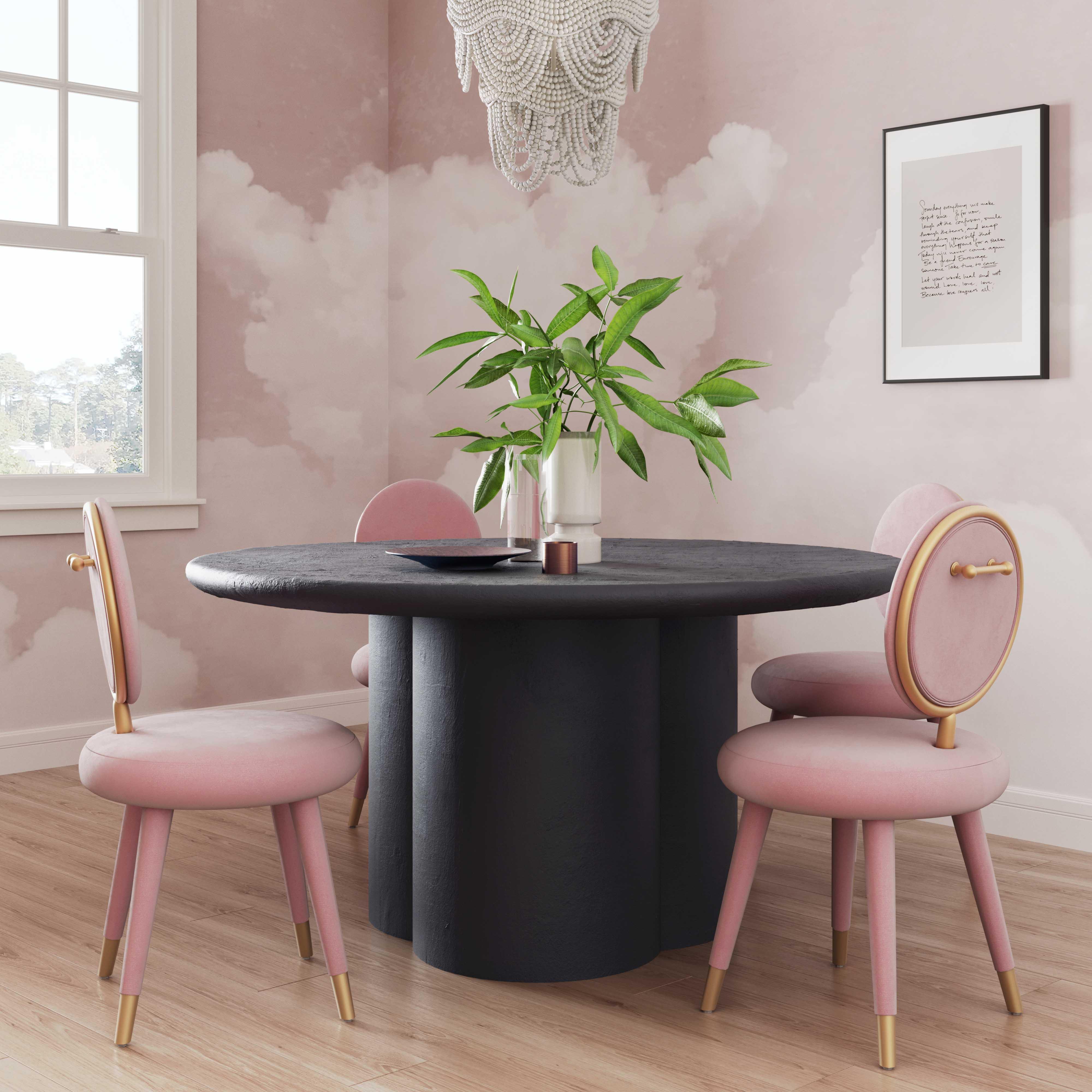 Elika 59" Faux Plaster Indoor / Outdoor Round Dining Table - Image 10