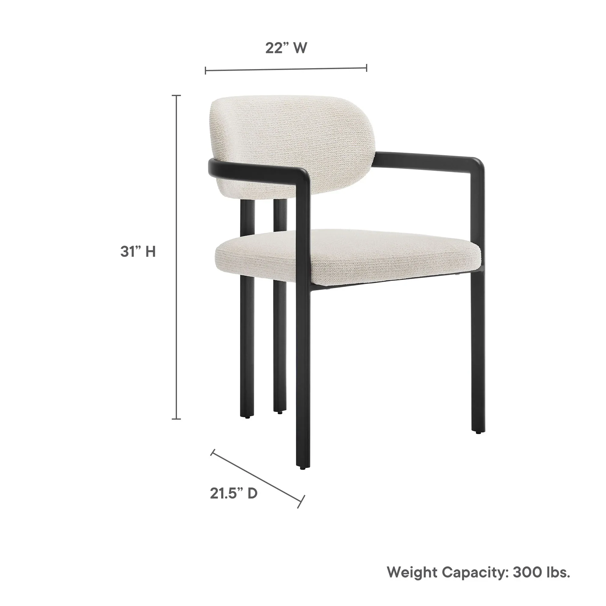 Elio Barrel Fabric and Metal Dining Chair - Image 10