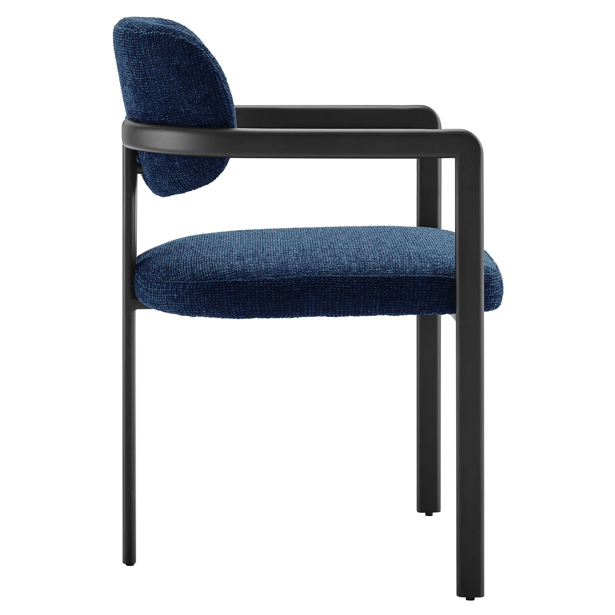 Elio Barrel Fabric and Metal Dining Chair - Image 24