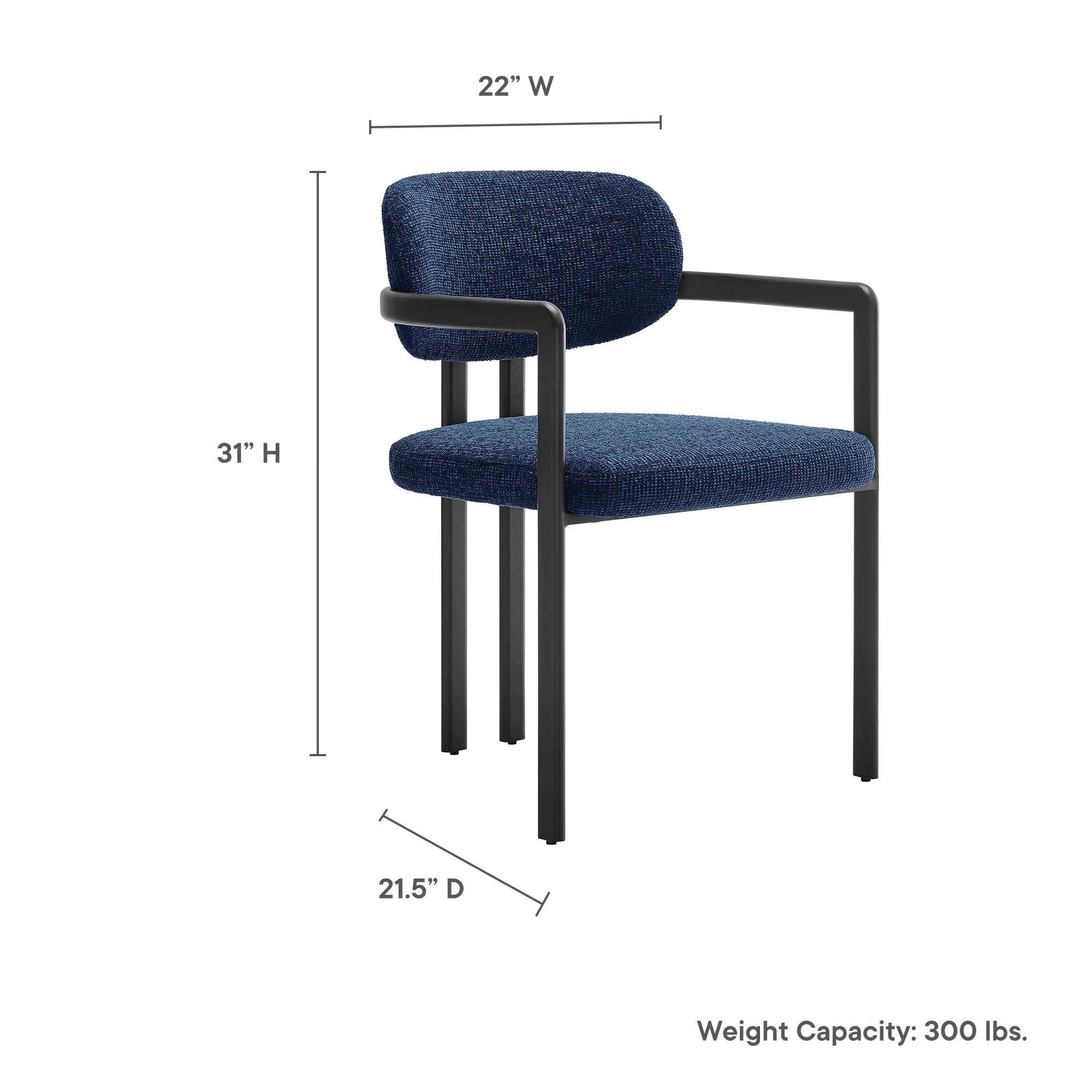Elio Barrel Fabric and Metal Dining Chair - Image 30