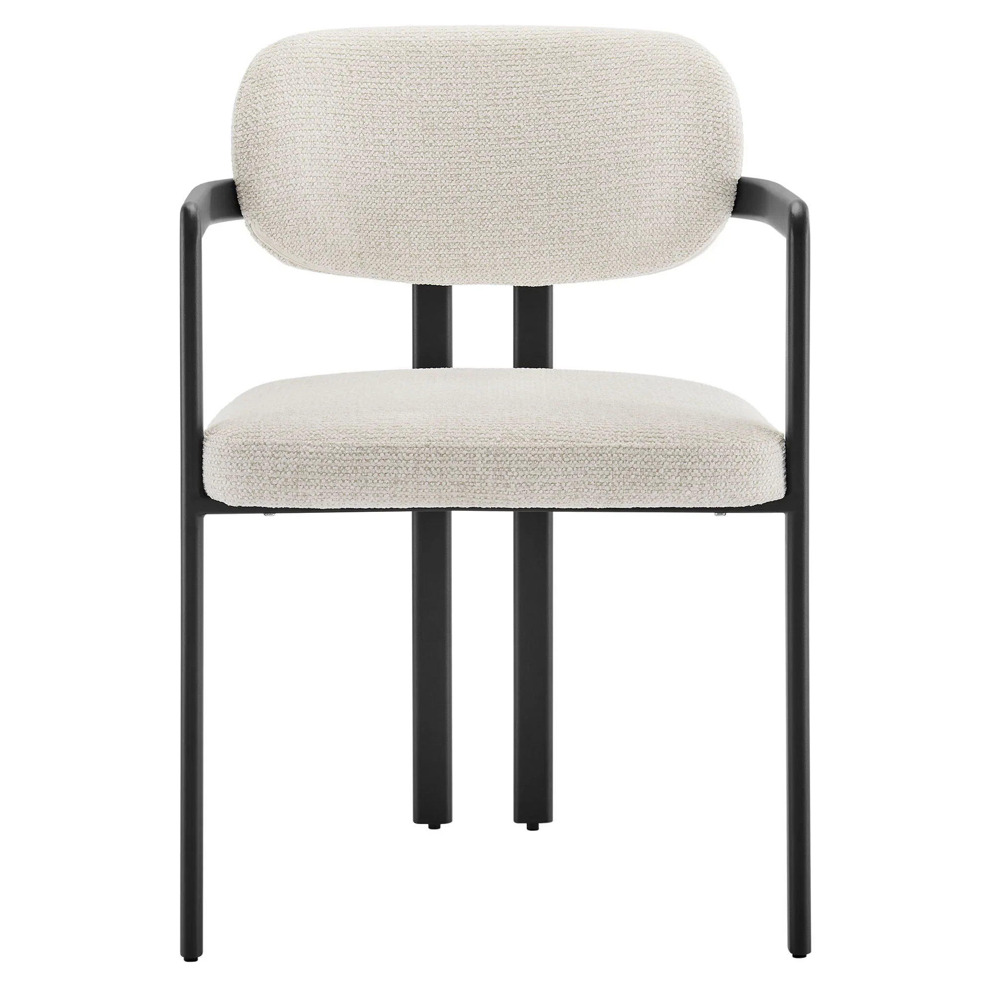 Elio Barrel Fabric and Metal Dining Chair - Image 6