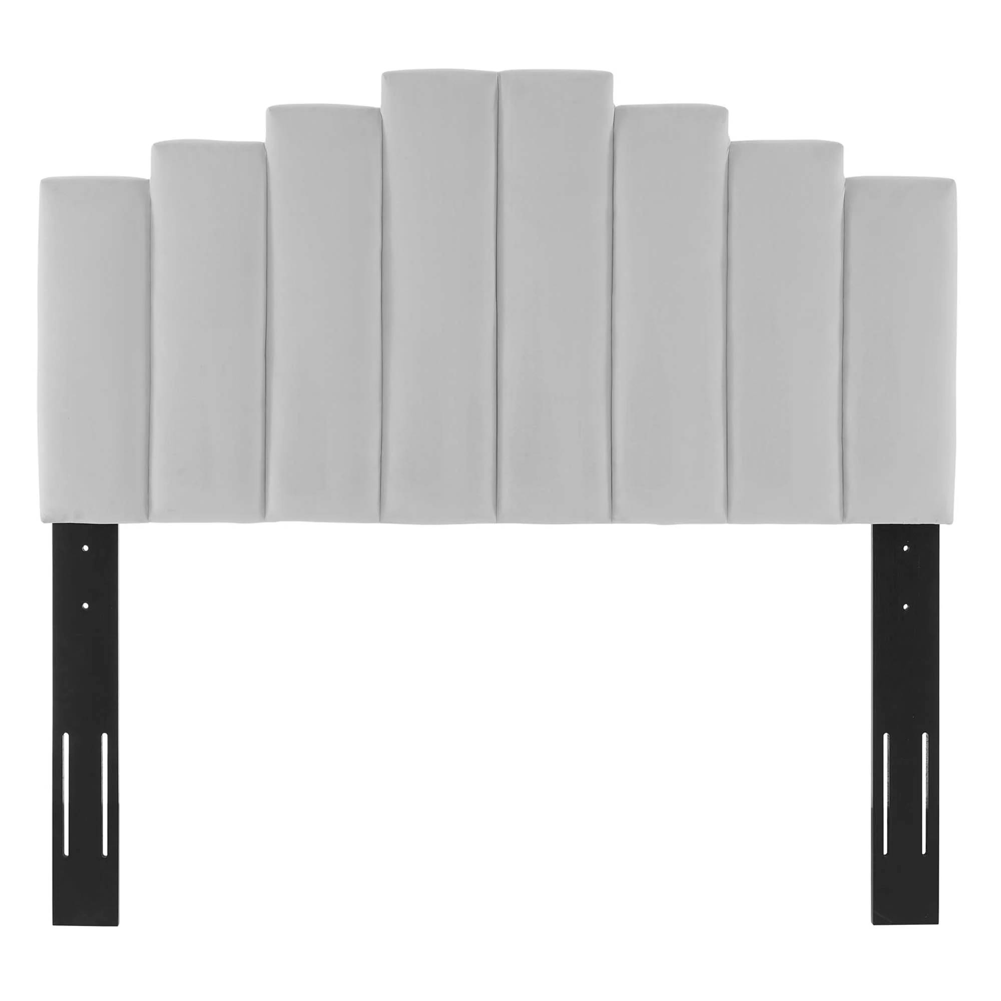 Elise Performance Velvet Platform Bed With Black Wood Legs - Image 34