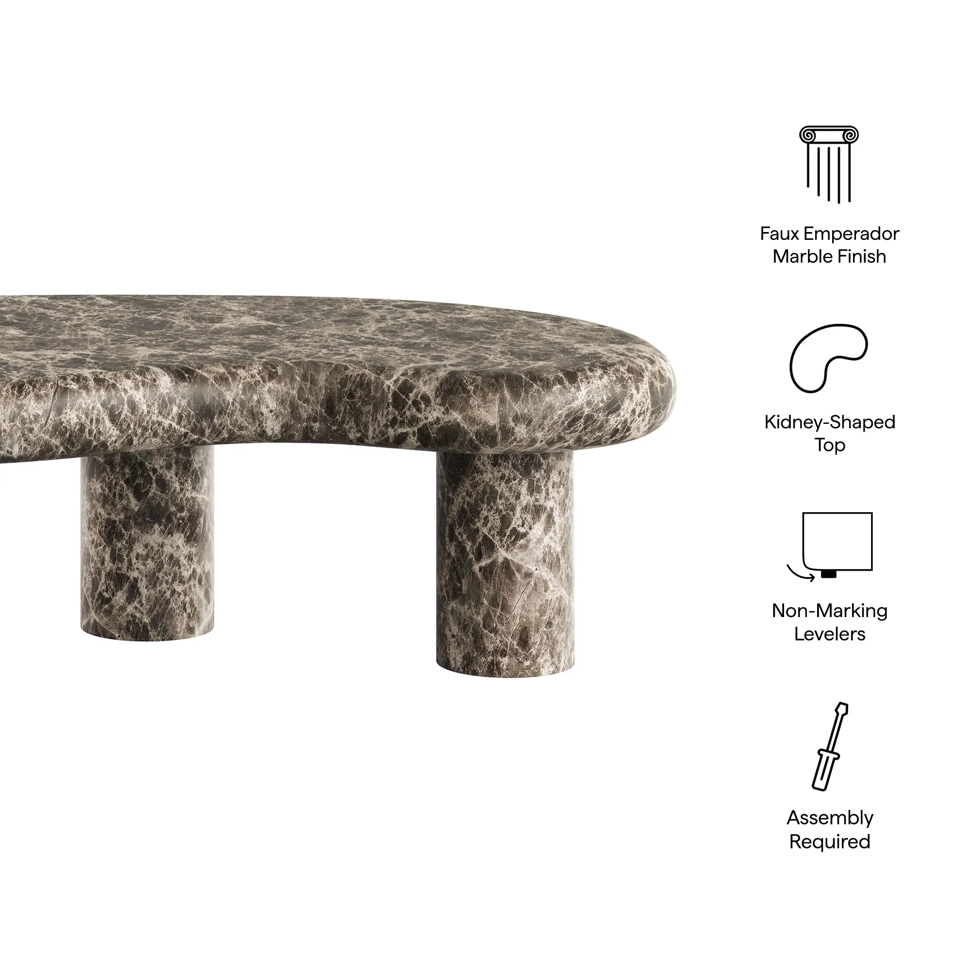Elowen Indoor - Outdoor Textured Faux Travertine Coffee Table - Image 26