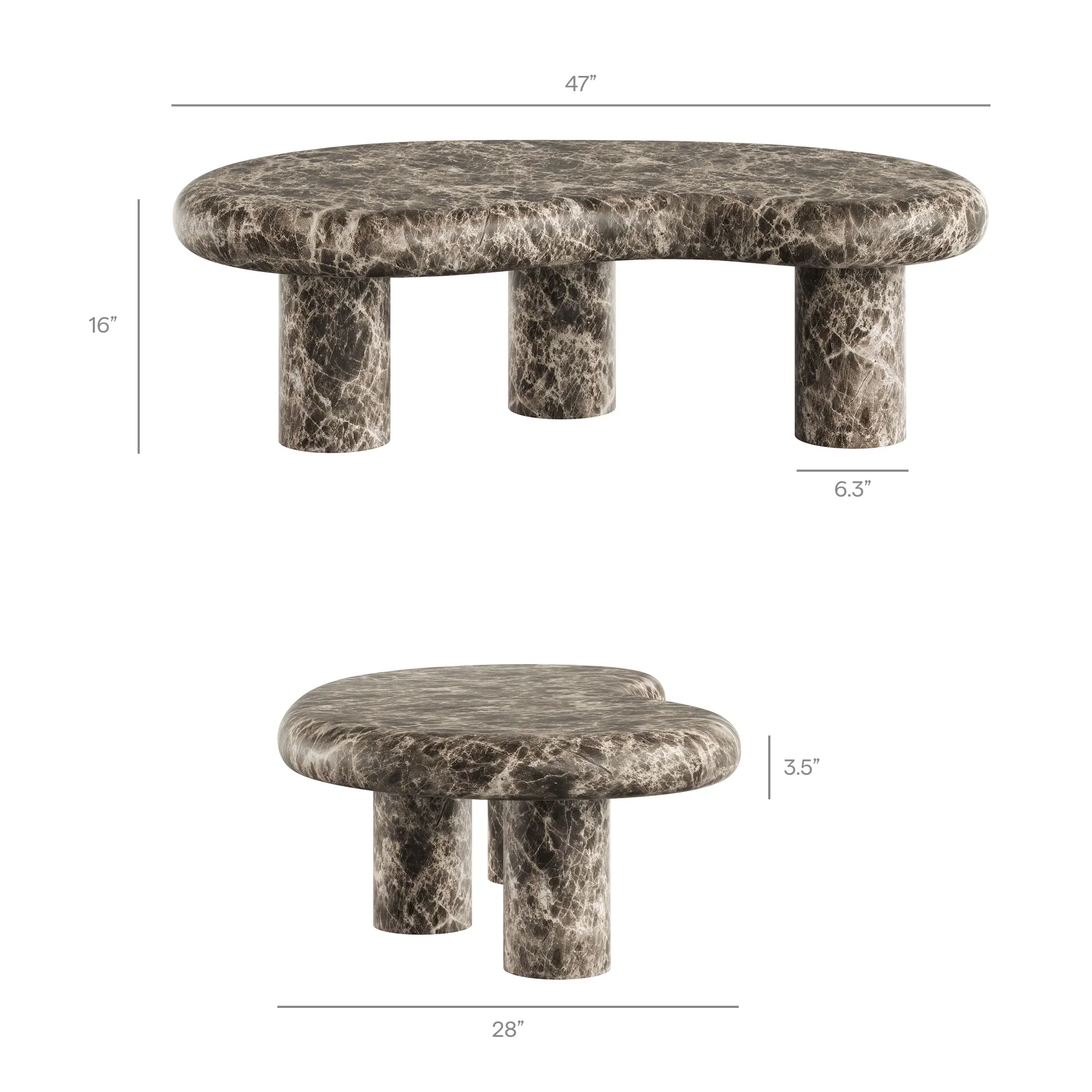 Elowen Indoor - Outdoor Textured Faux Travertine Coffee Table - Image 27