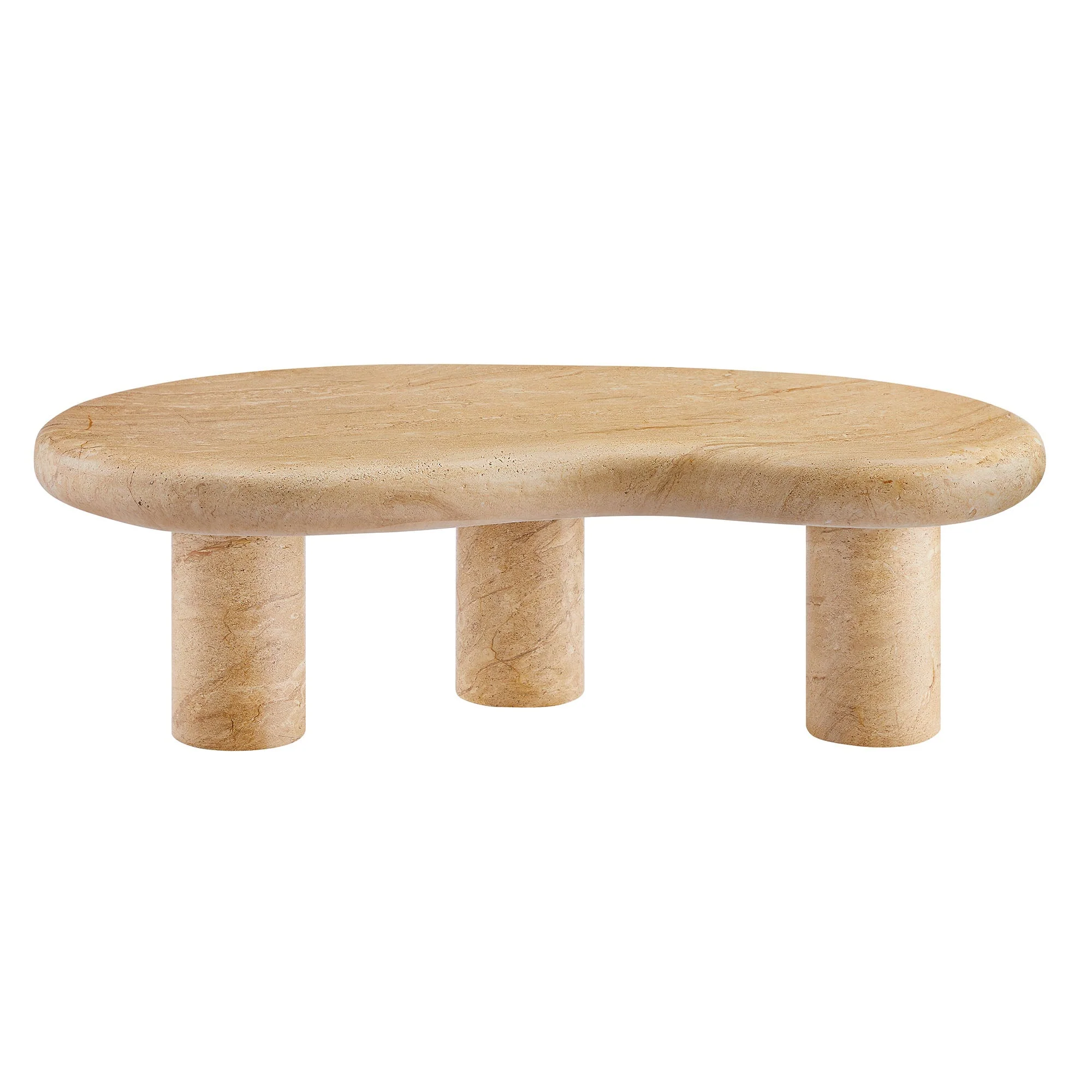Elowen Indoor - Outdoor Textured Faux Travertine Coffee Table - Image 6
