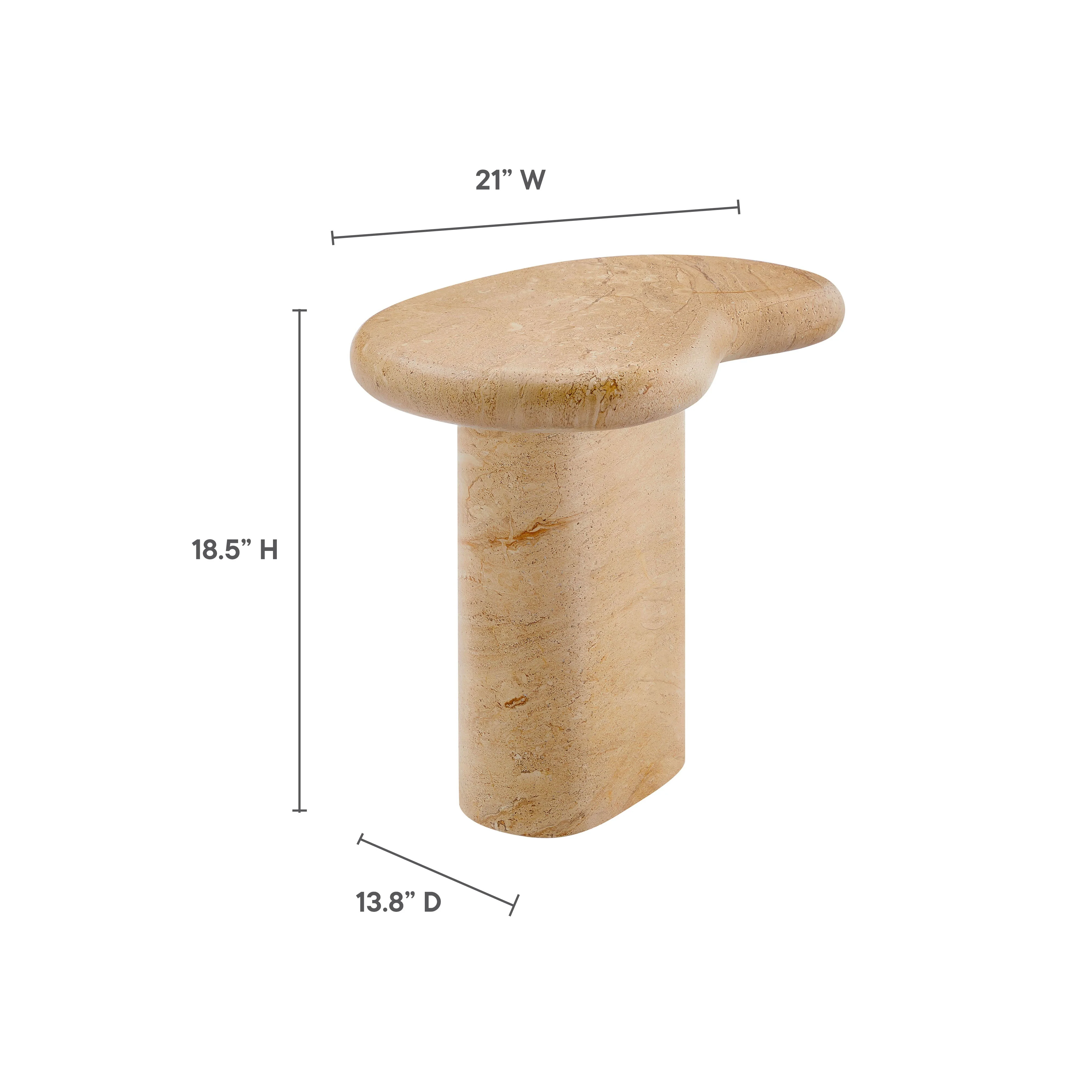 Elowen Indoor - Outdoor Textured Faux Travertine Side Table - Image 14