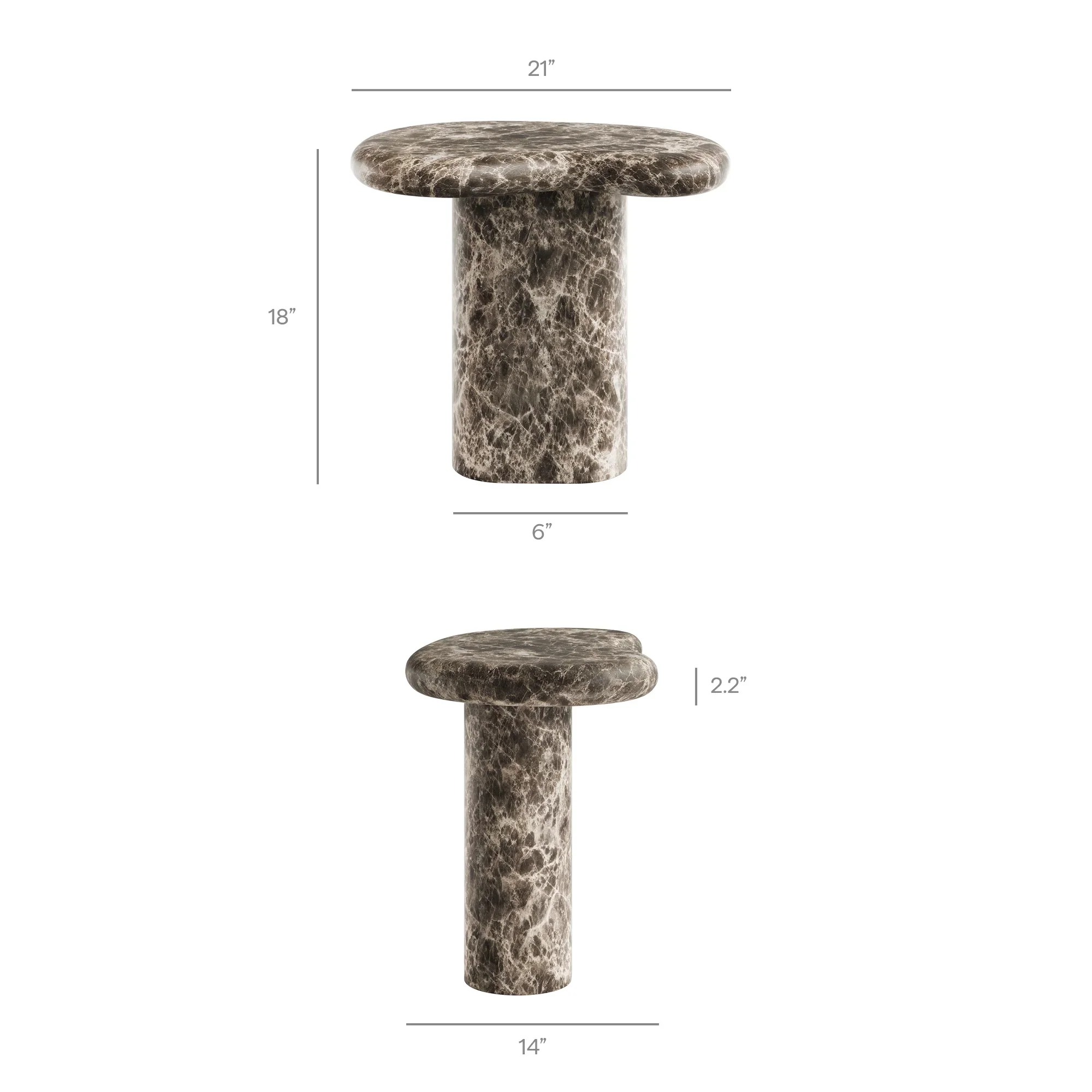 Elowen Indoor - Outdoor Textured Faux Travertine Side Table - Image 26