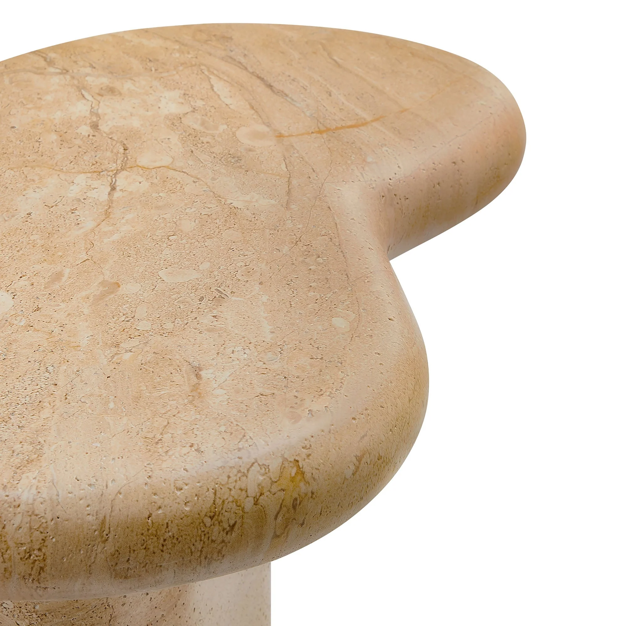 Elowen Indoor - Outdoor Textured Faux Travertine Side Table - Image 8