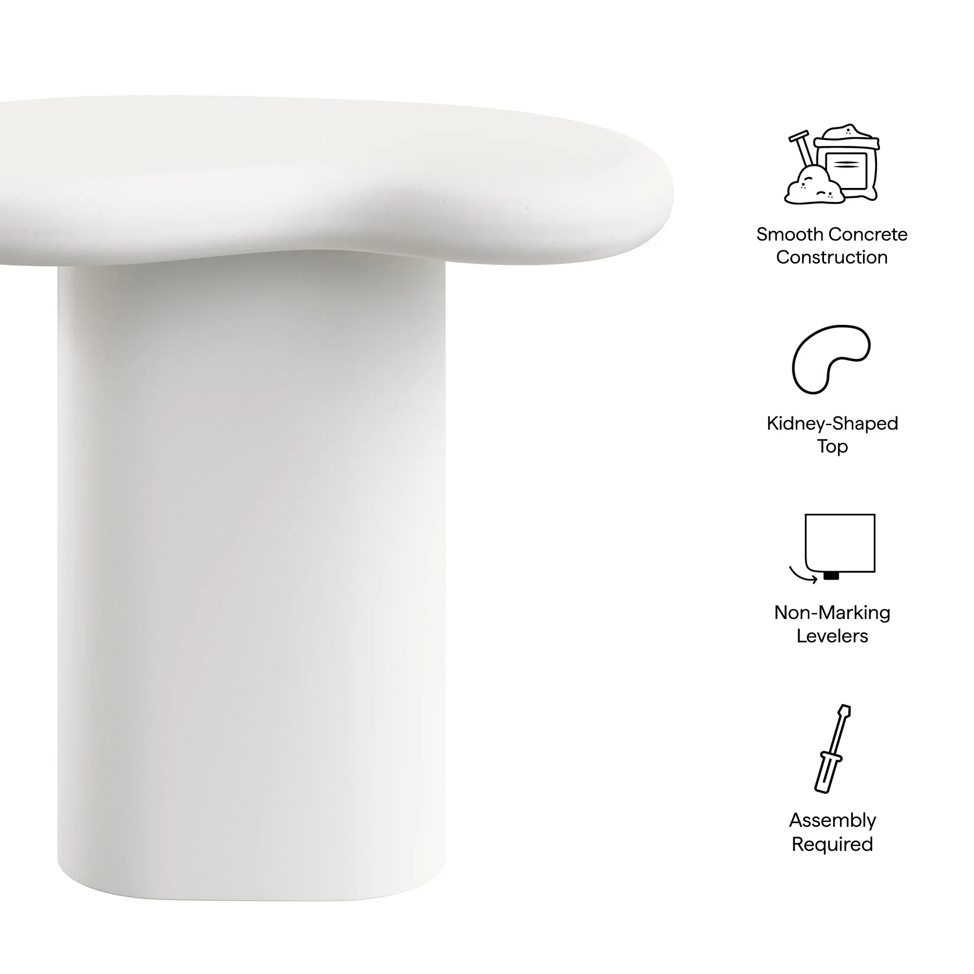 Elowen Outdoor Side Table in White - Image 11
