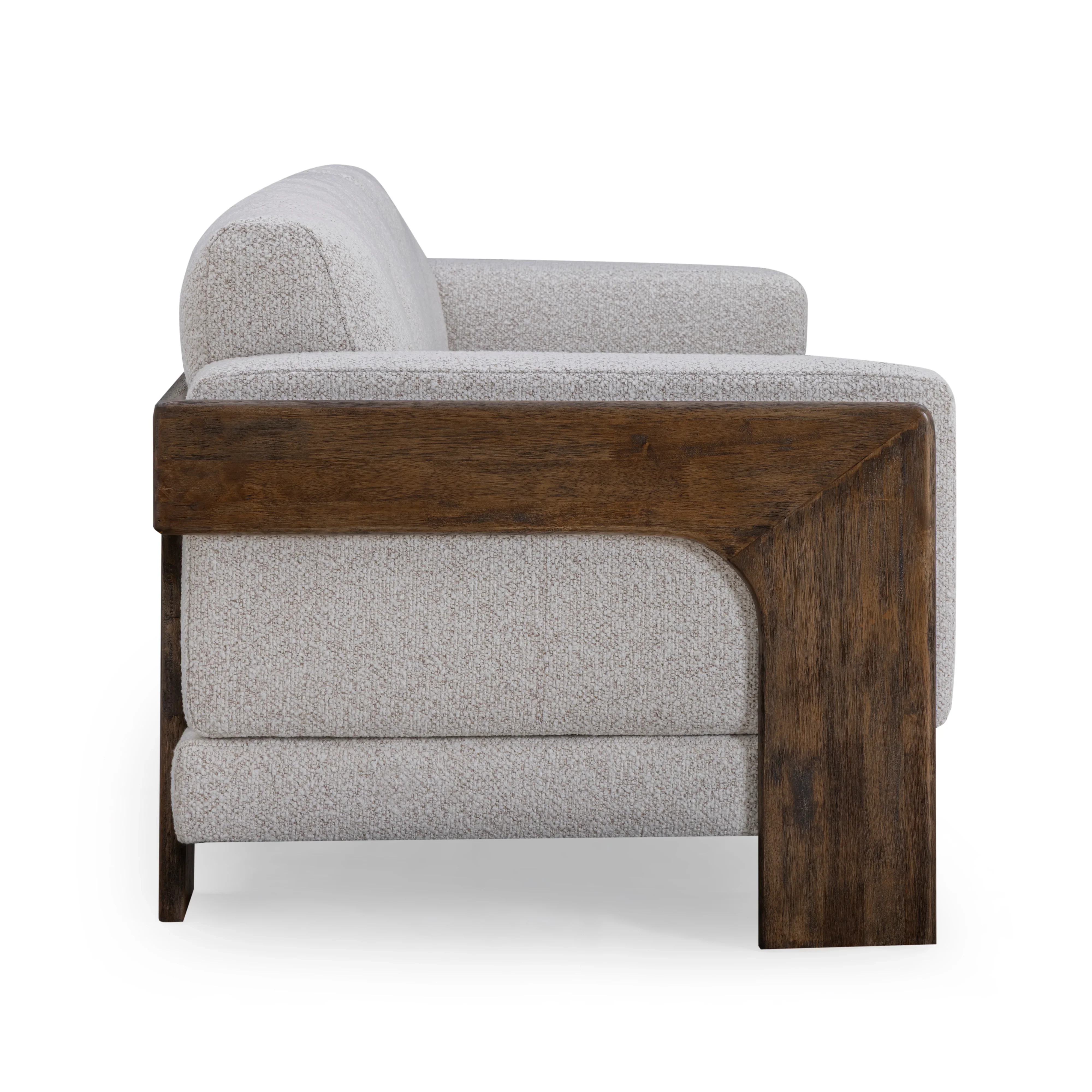 Elyn 91" Cream Contract-Grade Boucle Sofa - Image 4